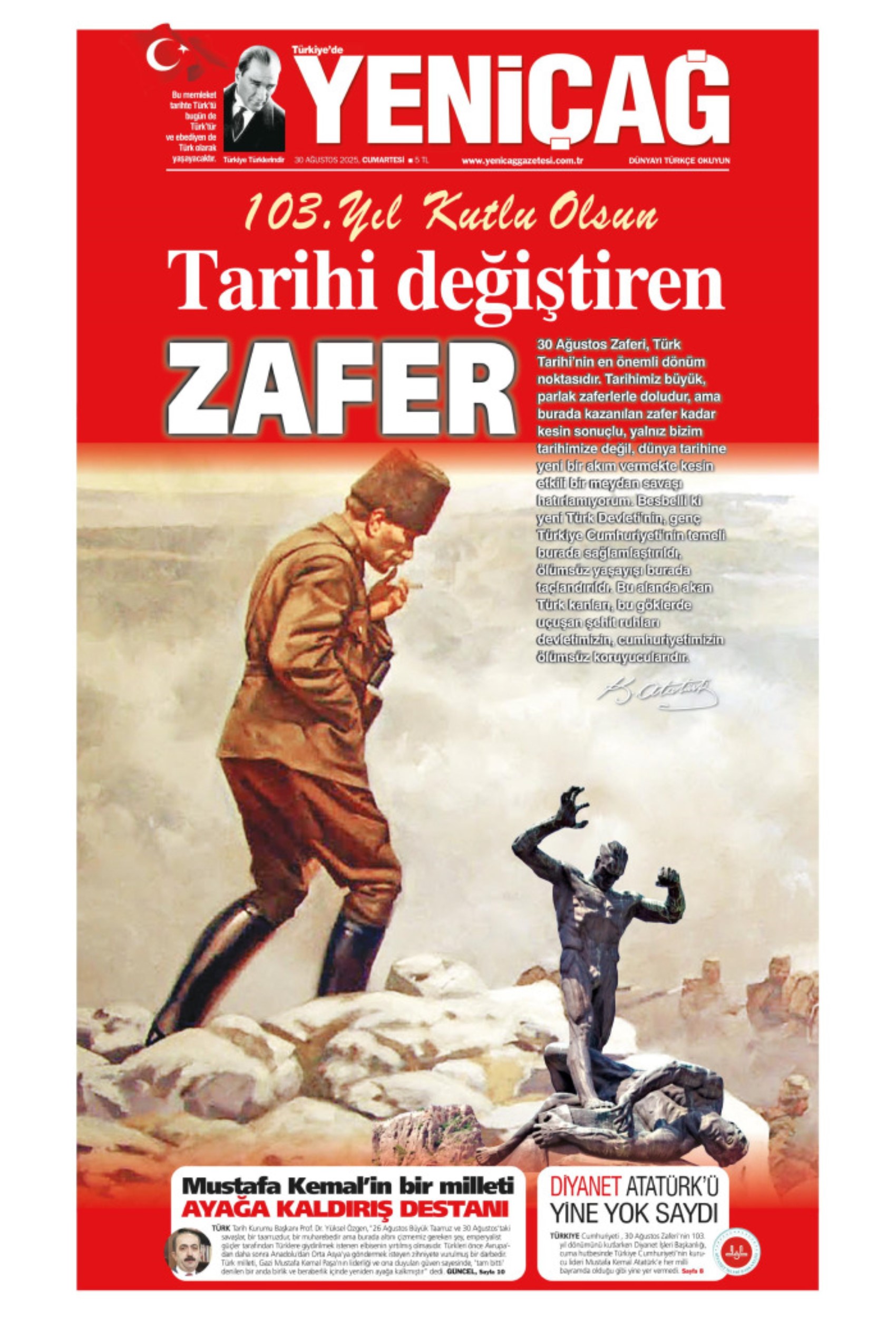 30 Ağustos 2025 gazete manşetleri: Gazeteler, 30 Ağustos Zafer Bayramı'nı nasıl gördü?