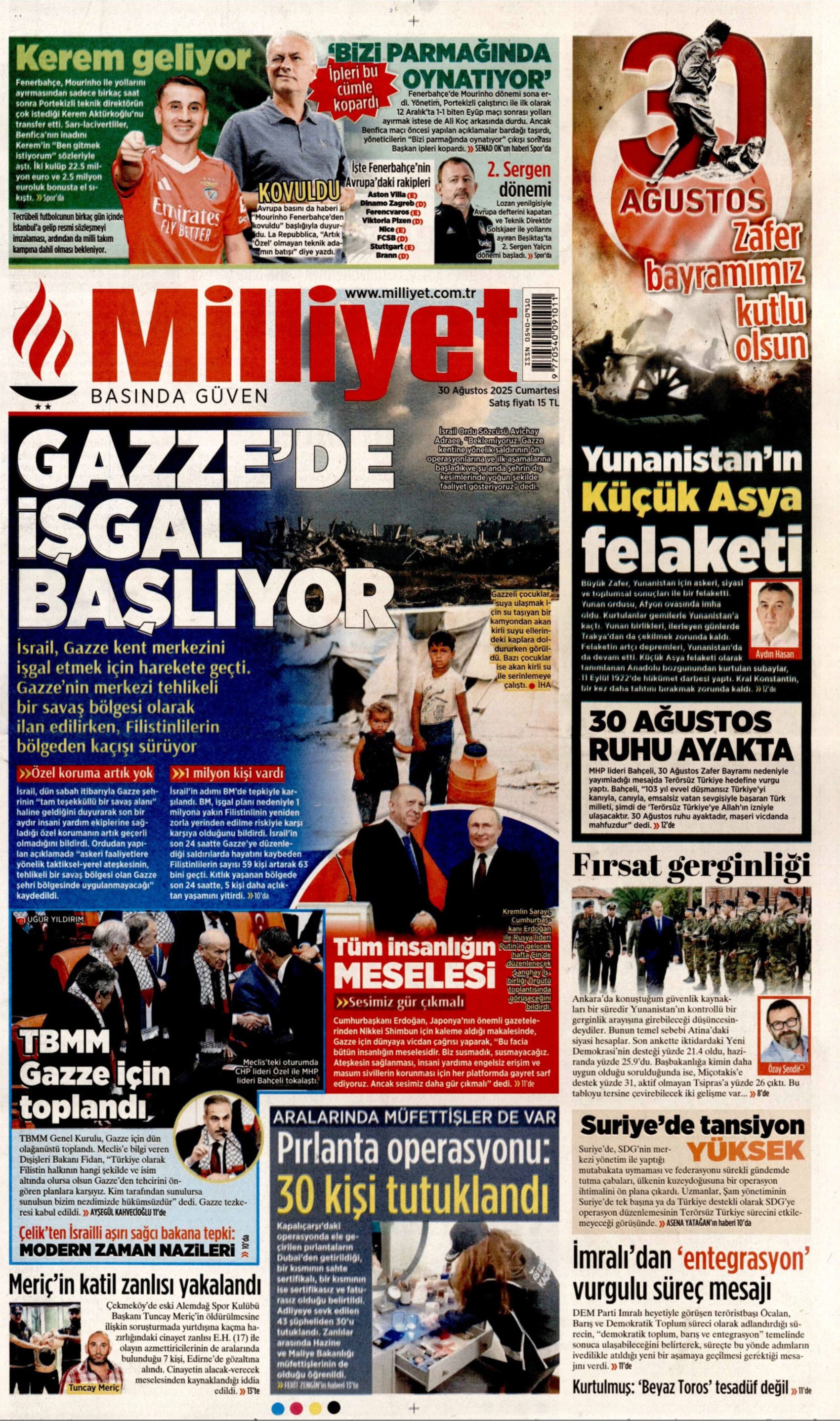 30 Ağustos 2025 gazete manşetleri: Gazeteler, 30 Ağustos Zafer Bayramı'nı nasıl gördü?