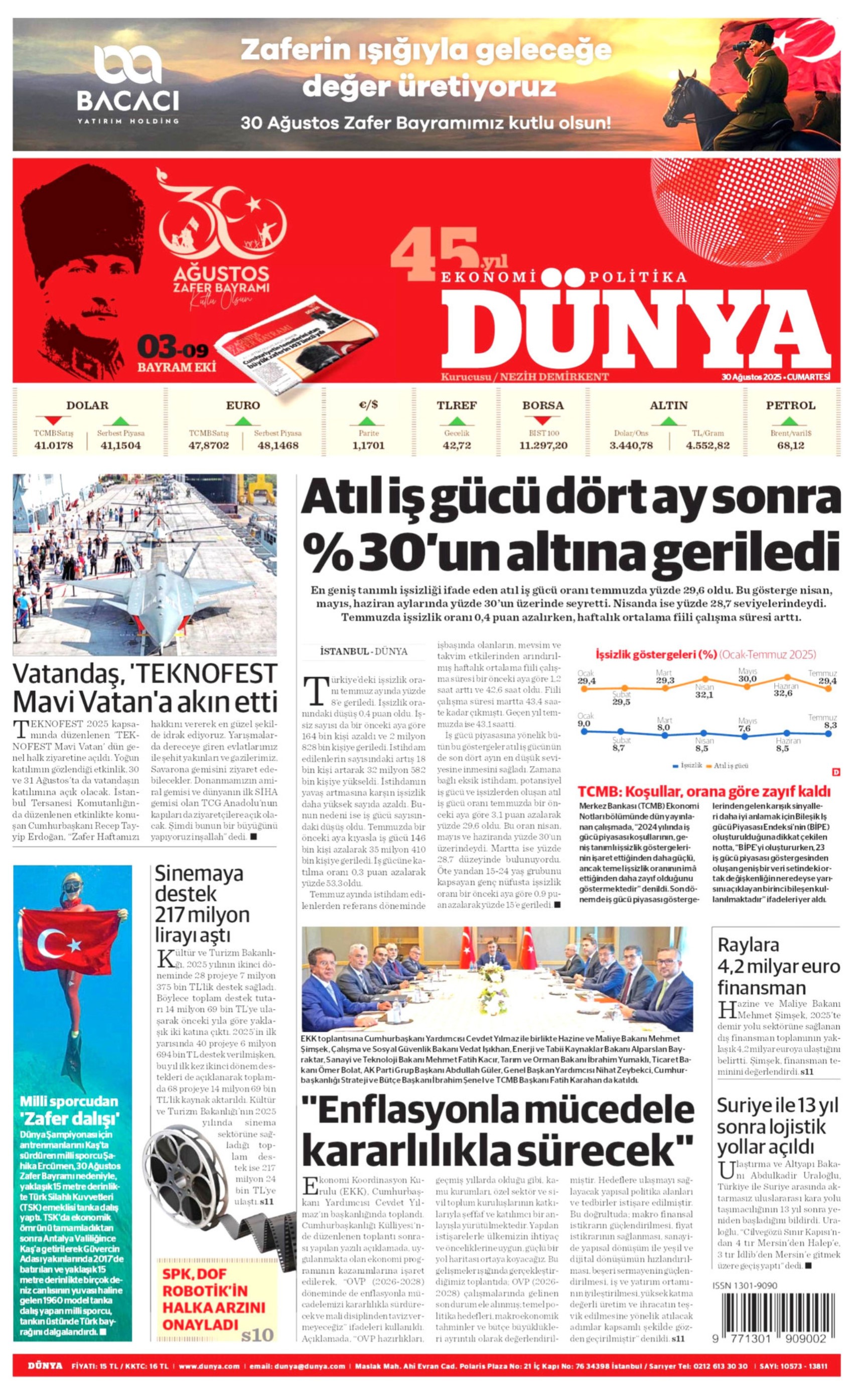30 Ağustos 2025 gazete manşetleri: Gazeteler, 30 Ağustos Zafer Bayramı'nı nasıl gördü?