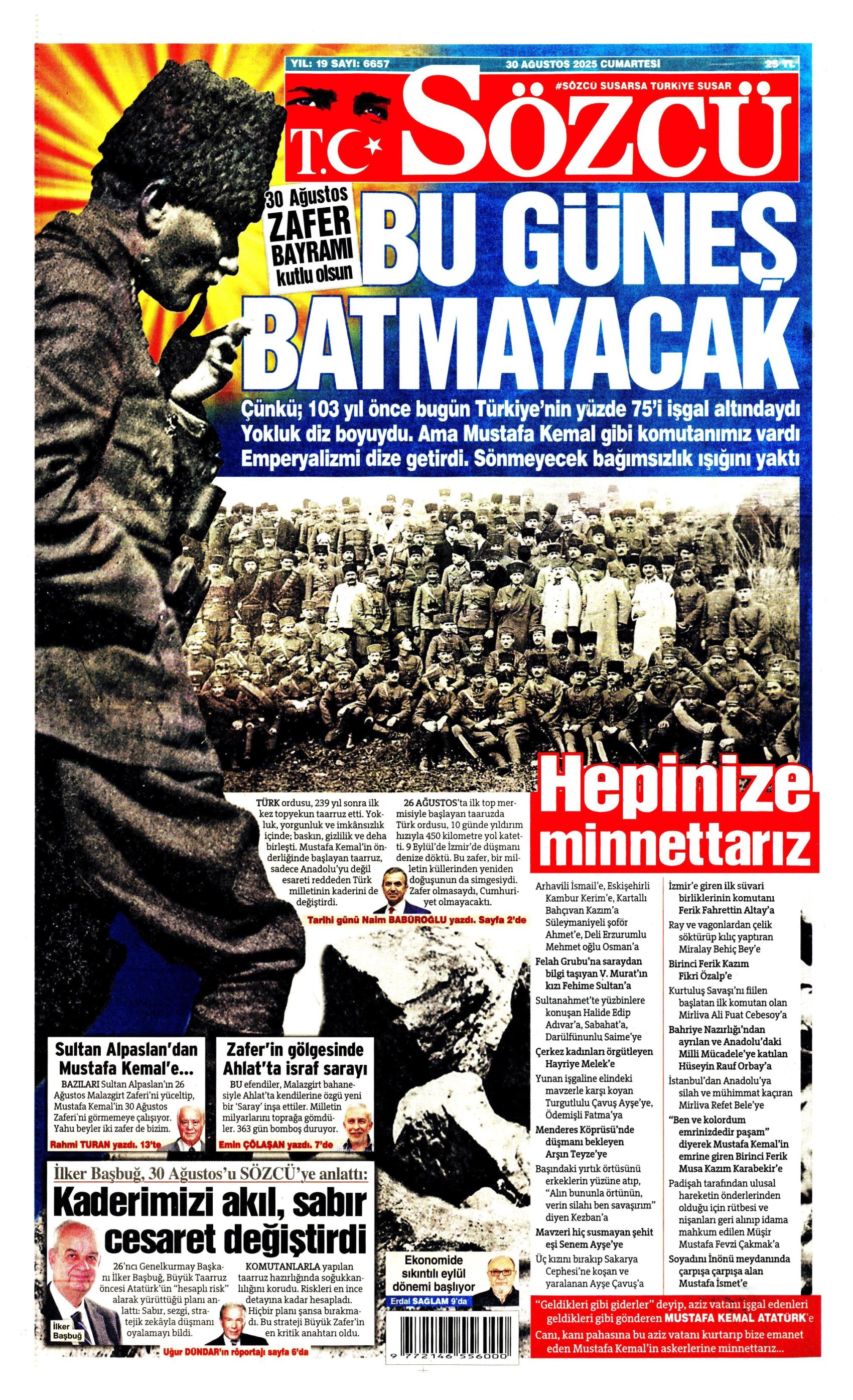 30 Ağustos 2025 gazete manşetleri: Gazeteler, 30 Ağustos Zafer Bayramı'nı nasıl gördü?