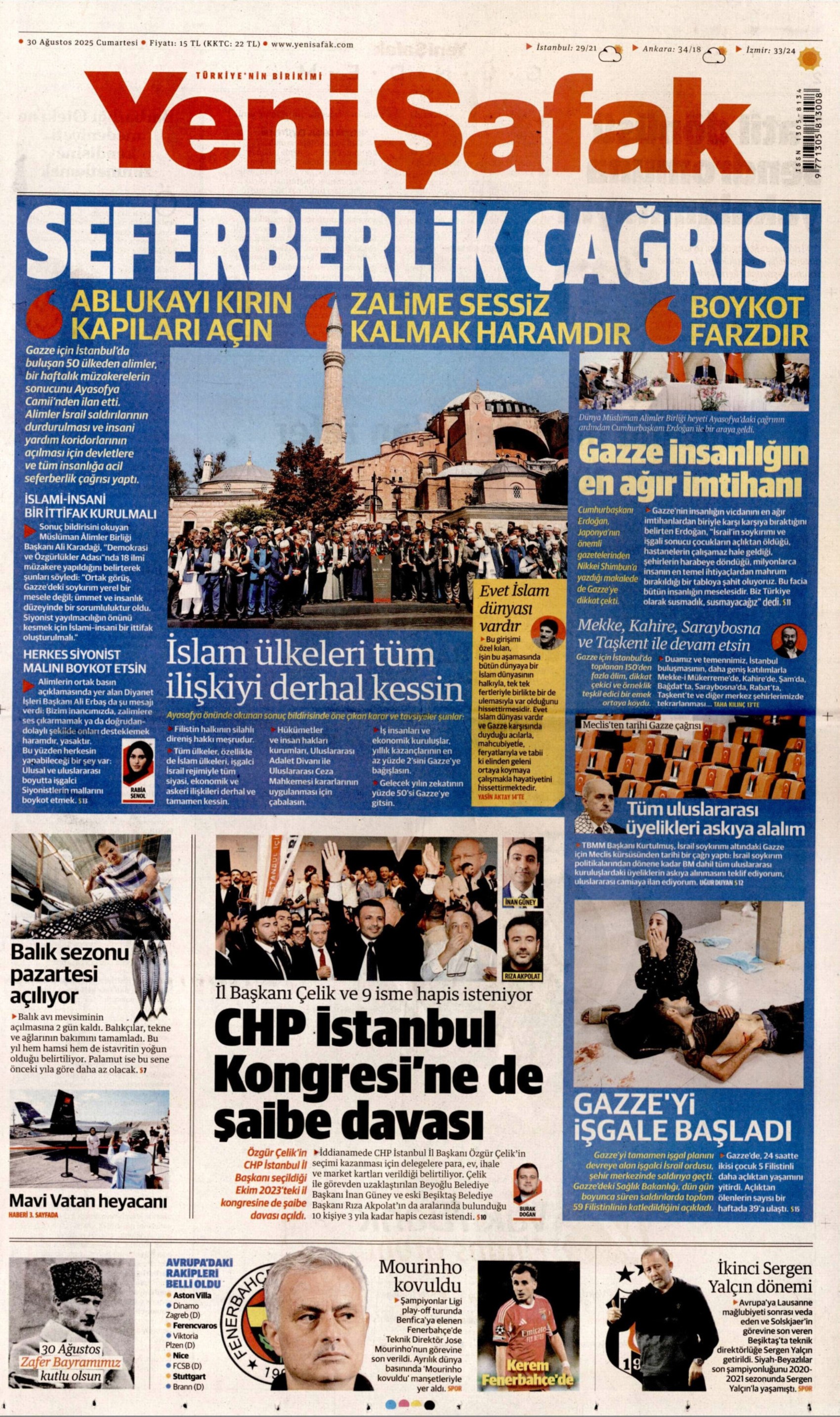 30 Ağustos 2025 gazete manşetleri: Gazeteler, 30 Ağustos Zafer Bayramı'nı nasıl gördü?