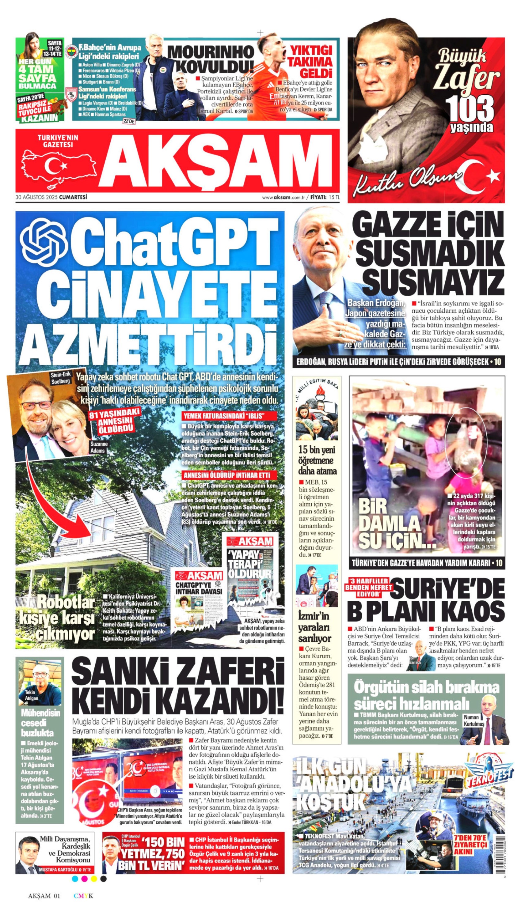 30 Ağustos 2025 gazete manşetleri: Gazeteler, 30 Ağustos Zafer Bayramı'nı nasıl gördü?