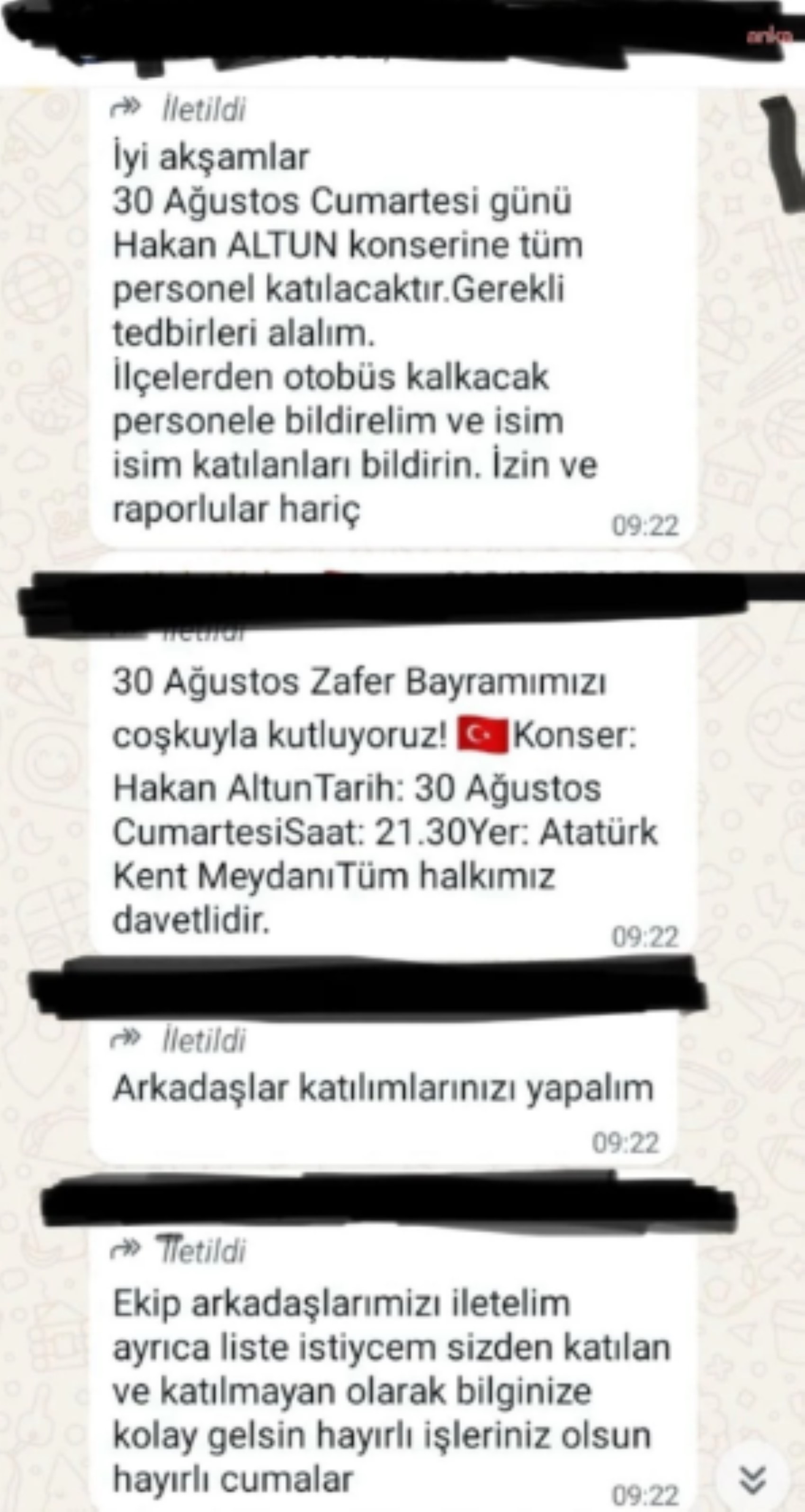 Çerçioğlu'nda konser korkusu: Belediye personeline 'Konsere zorunlu katılım' baskısı