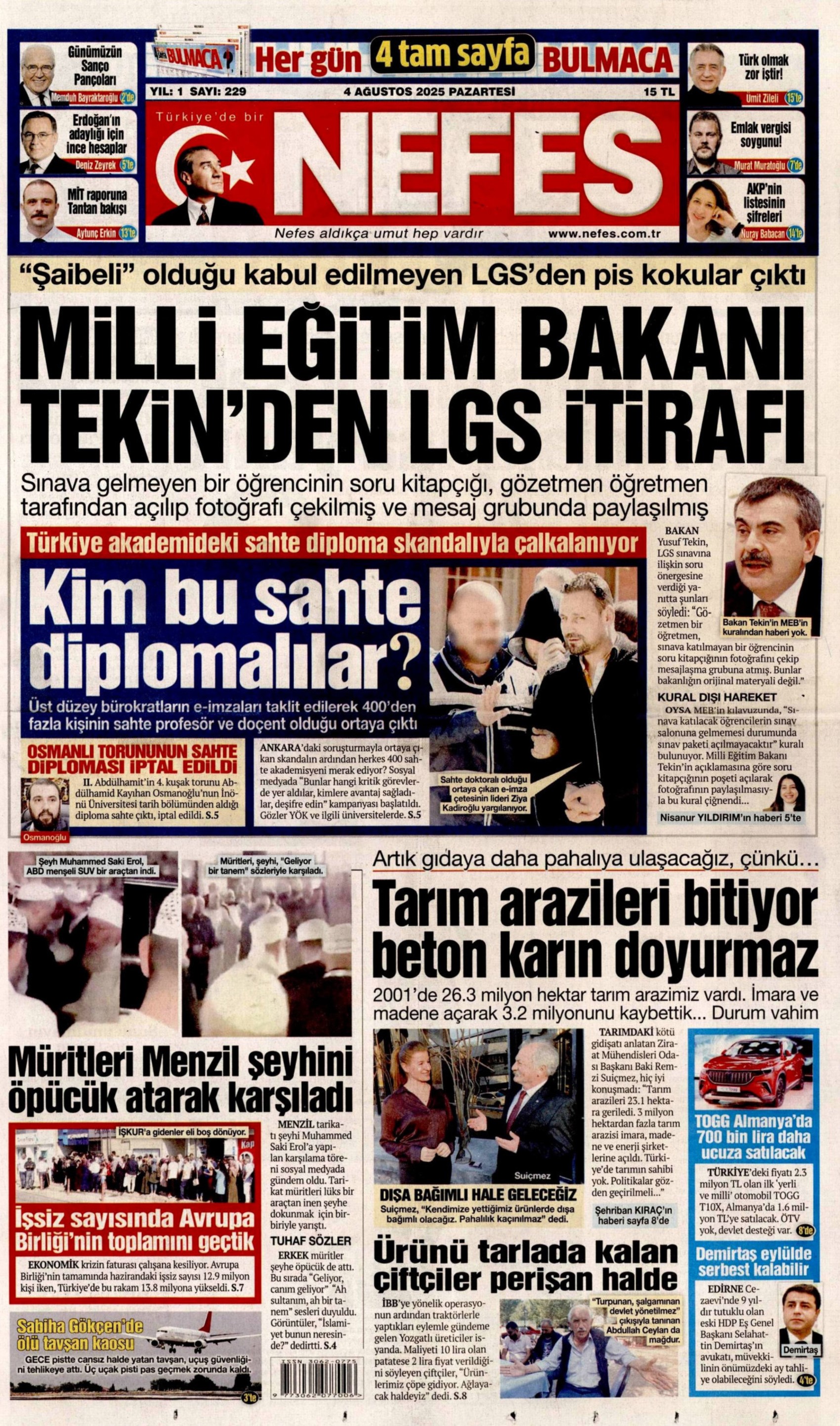 4 Ağustos 2025 gazete manşetleri: Gazeteler, İYİ Parti'nin Birinci Vazifen Mitingi'ni nasıl gördü?