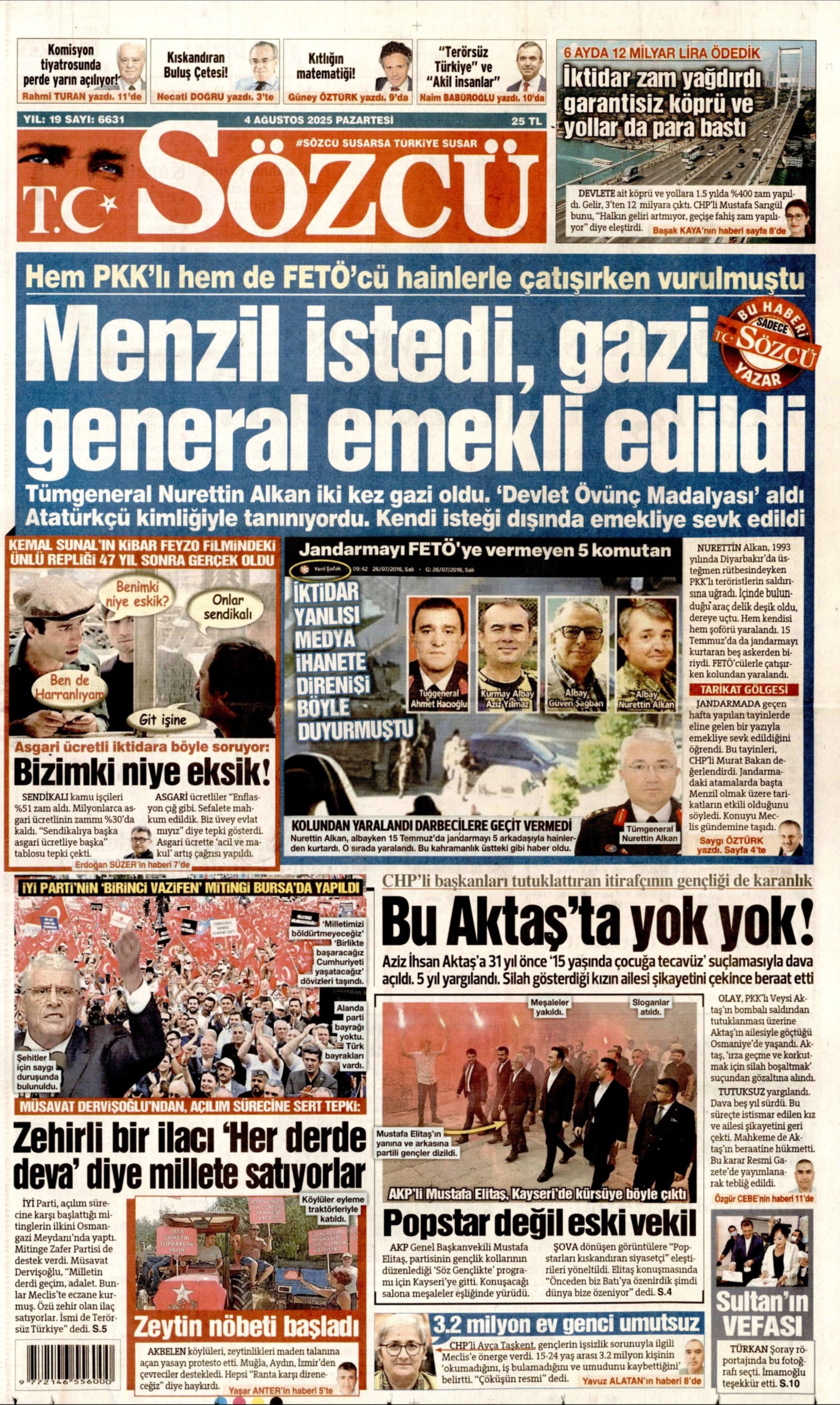 4 Ağustos 2025 gazete manşetleri: Gazeteler, İYİ Parti'nin Birinci Vazifen Mitingi'ni nasıl gördü?