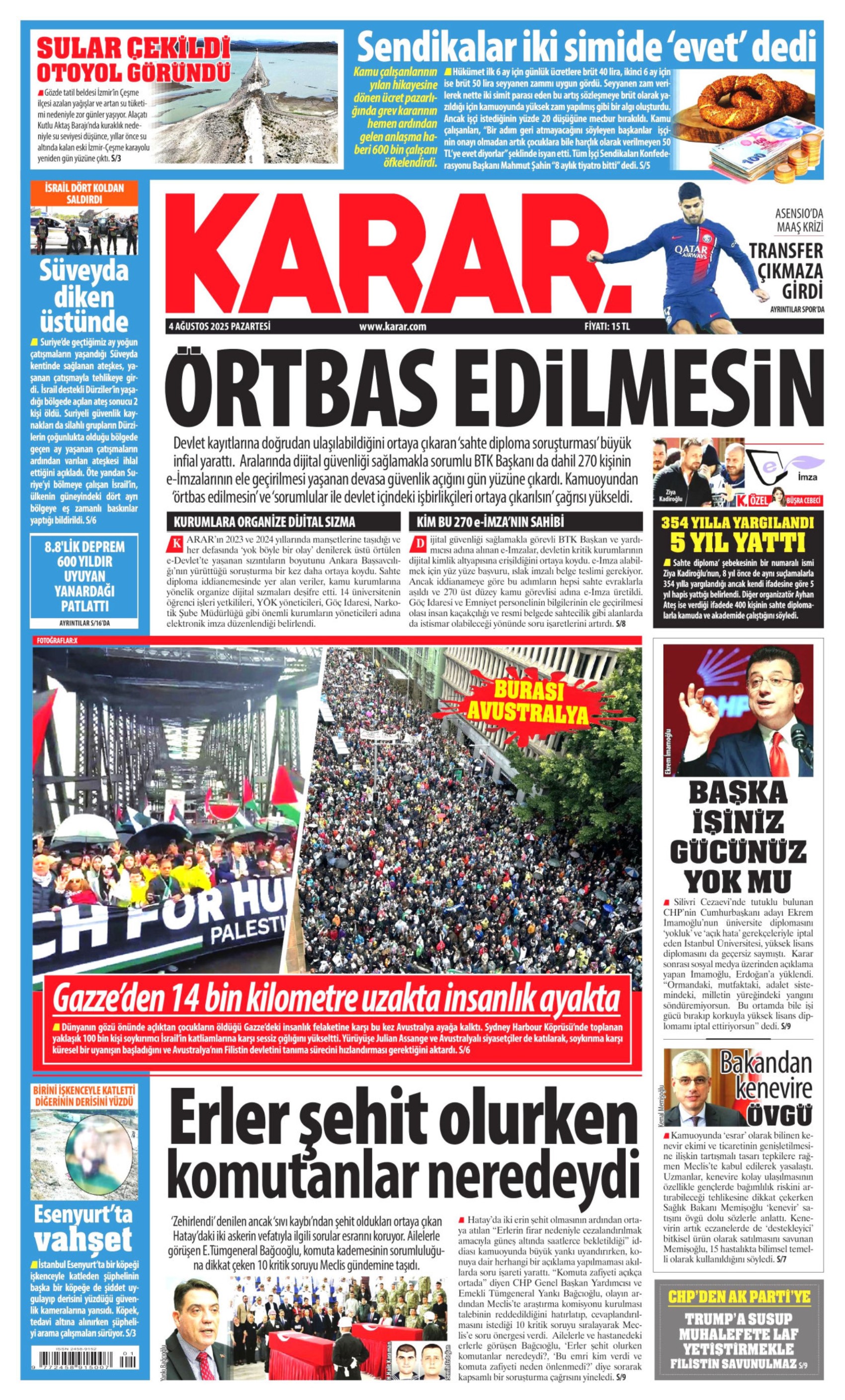 4 Ağustos 2025 gazete manşetleri: Gazeteler, İYİ Parti'nin Birinci Vazifen Mitingi'ni nasıl gördü?