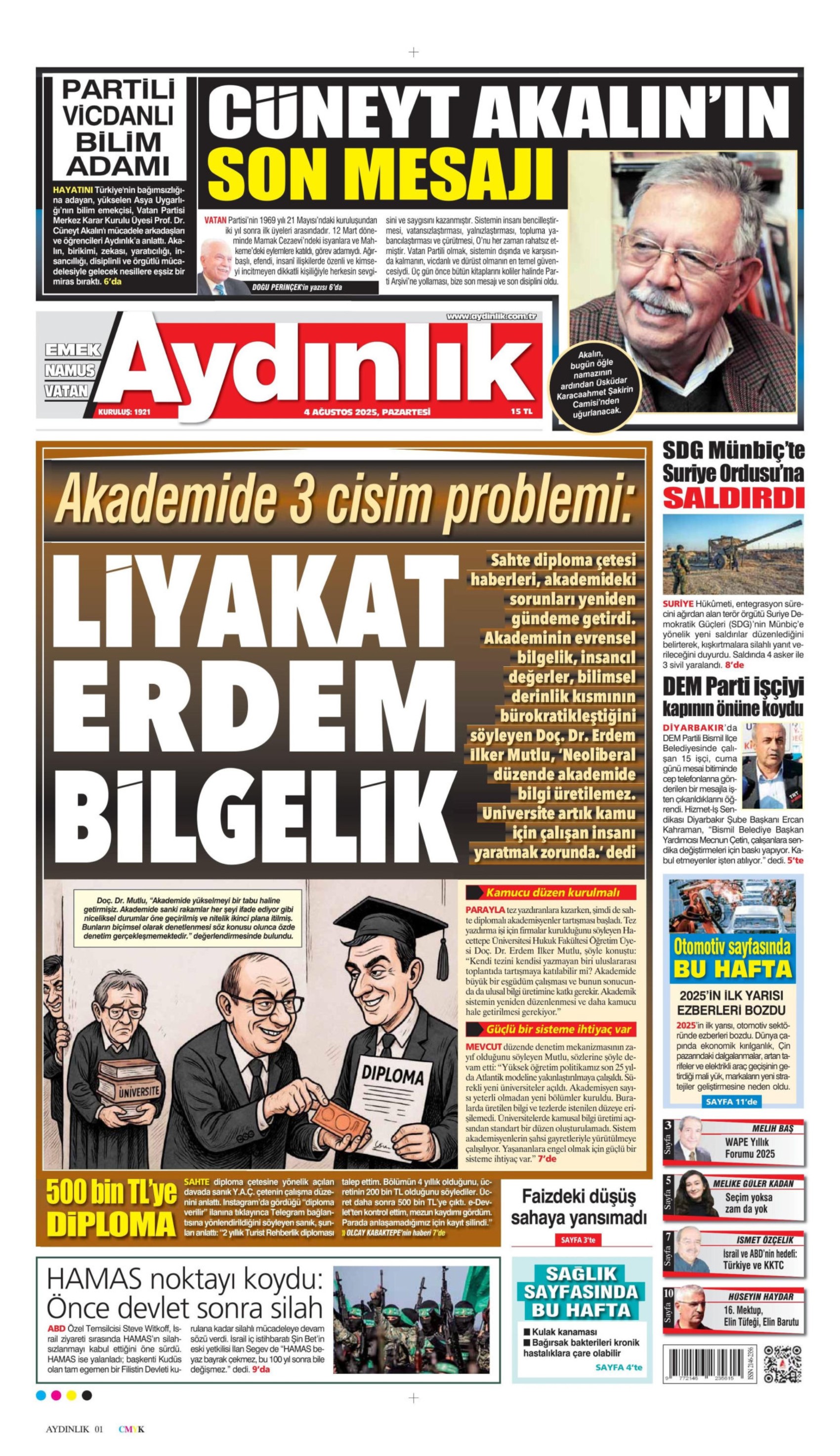 4 Ağustos 2025 gazete manşetleri: Gazeteler, İYİ Parti'nin Birinci Vazifen Mitingi'ni nasıl gördü?