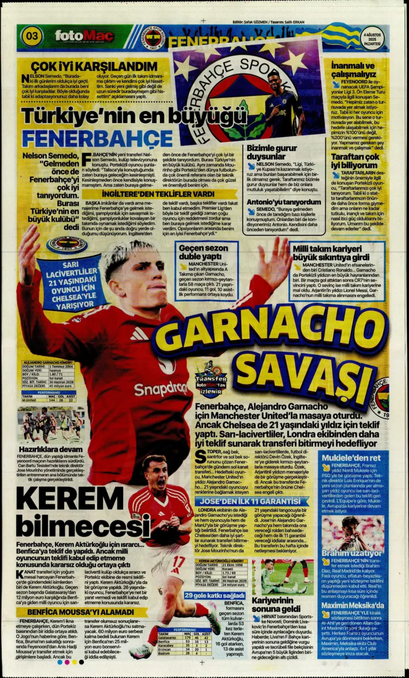 Sporda günün manşetleri... Fenerbahçe transferde durmuyor: Kerem'den sonra imzalar devam edecek! İşte listedeki o isimler