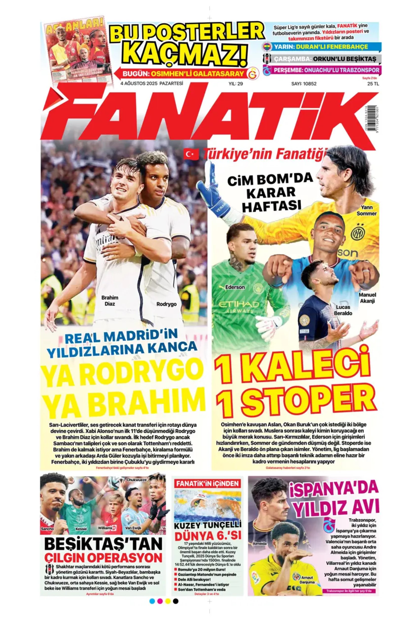 Sporda günün manşetleri... Fenerbahçe transferde durmuyor: Kerem'den sonra imzalar devam edecek! İşte listedeki o isimler