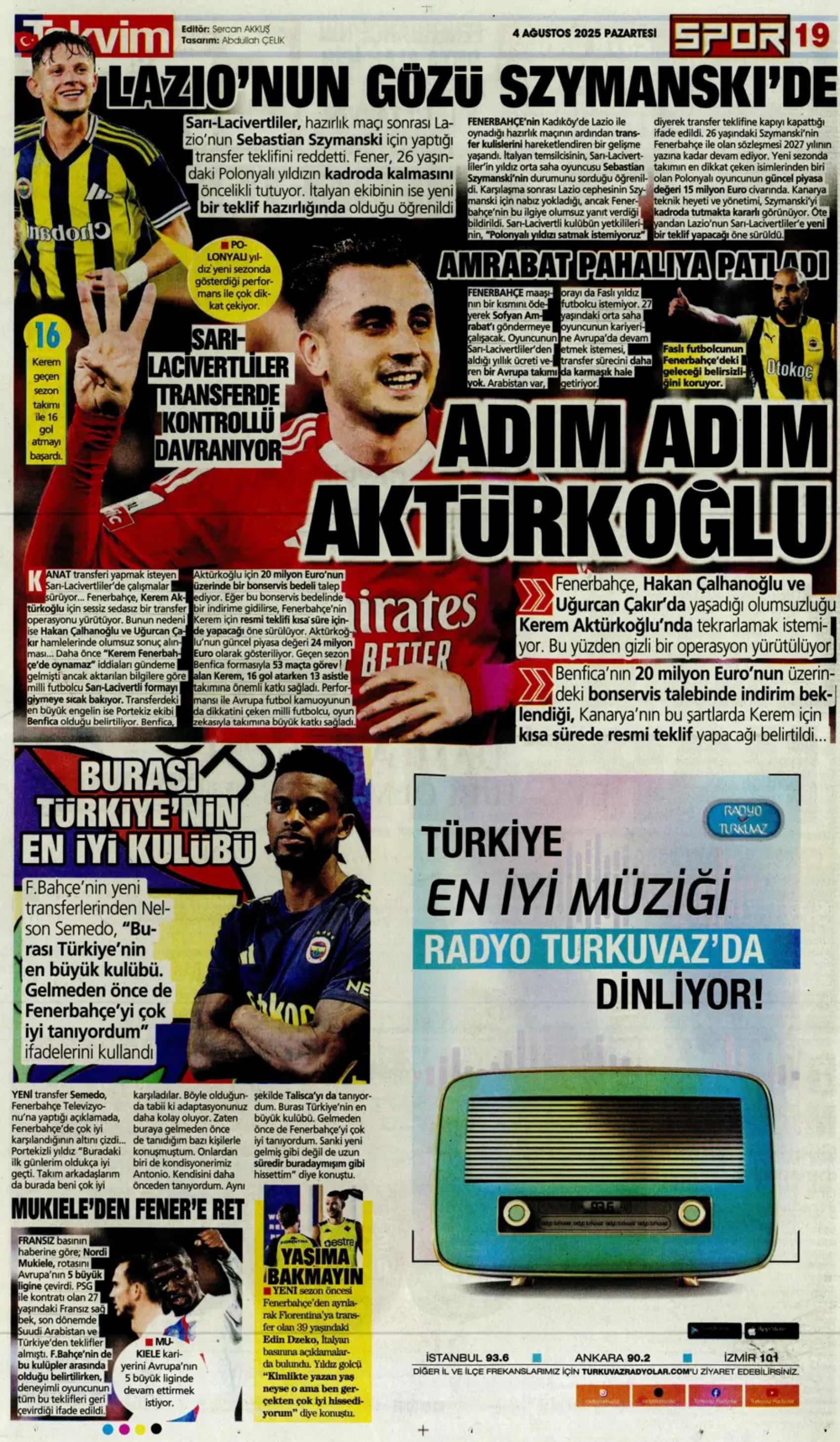 Sporda günün manşetleri... Fenerbahçe transferde durmuyor: Kerem'den sonra imzalar devam edecek! İşte listedeki o isimler