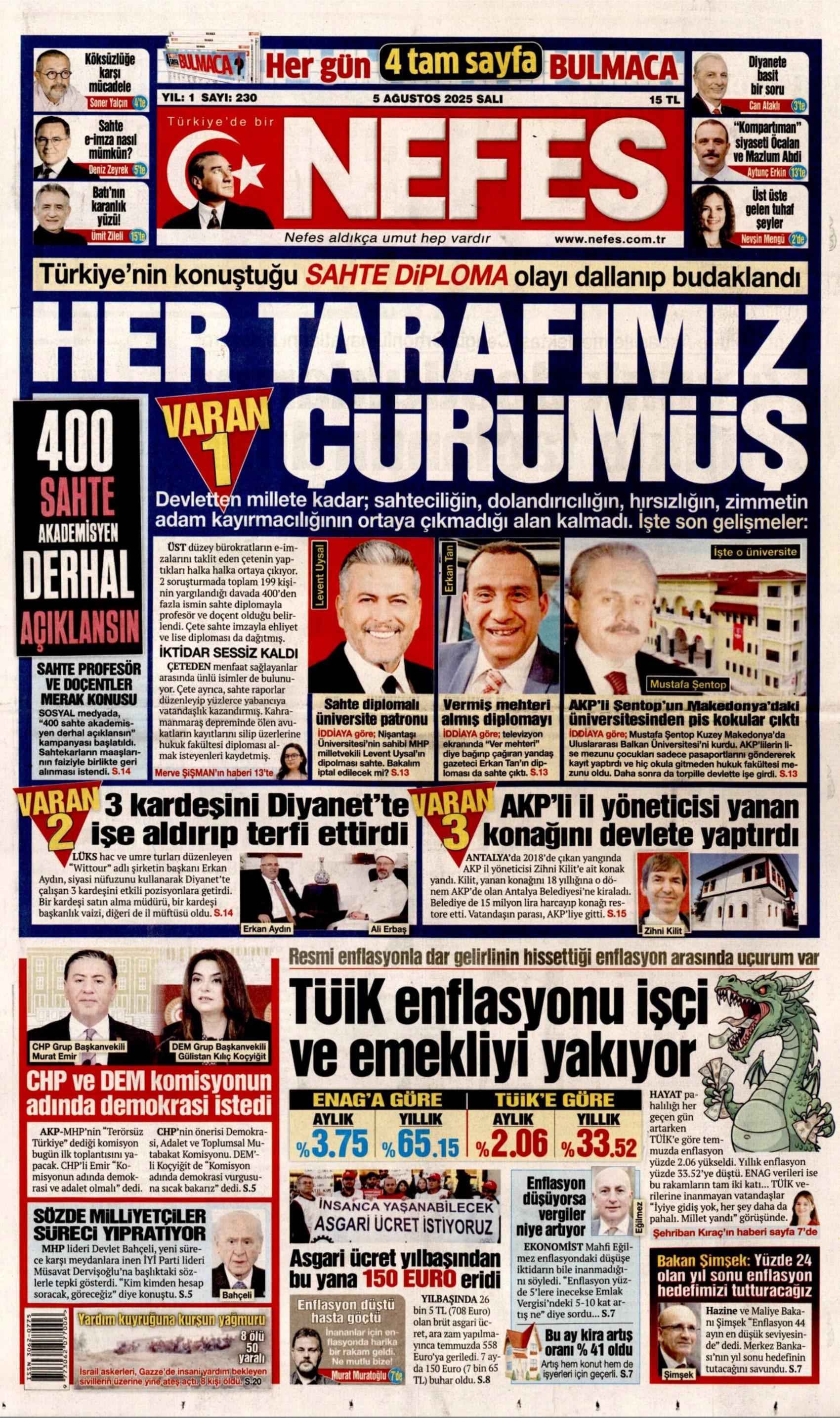 Soruşturma derinleşiyor: Gazeteler, sahte diploma skandalını nasıl gördü? (5 Ağustos 2025 gazete manşetleri)