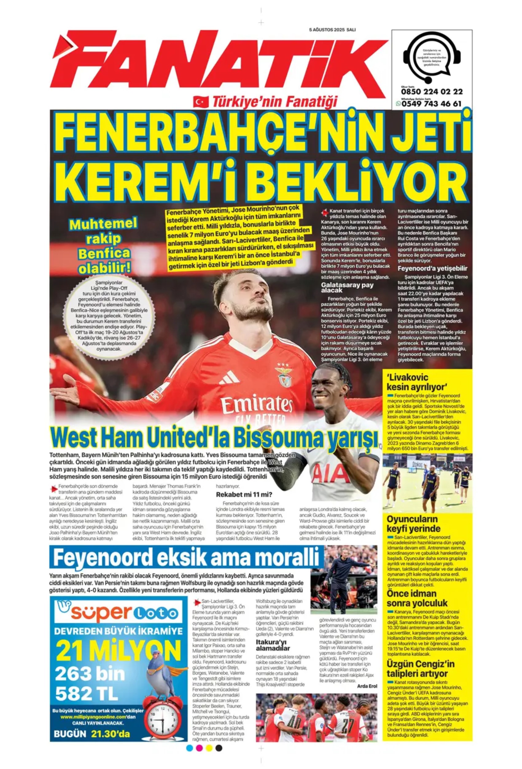 Sporda günün manşetleri: Kerem transferinde kıran kırana pazarlık sürüyor