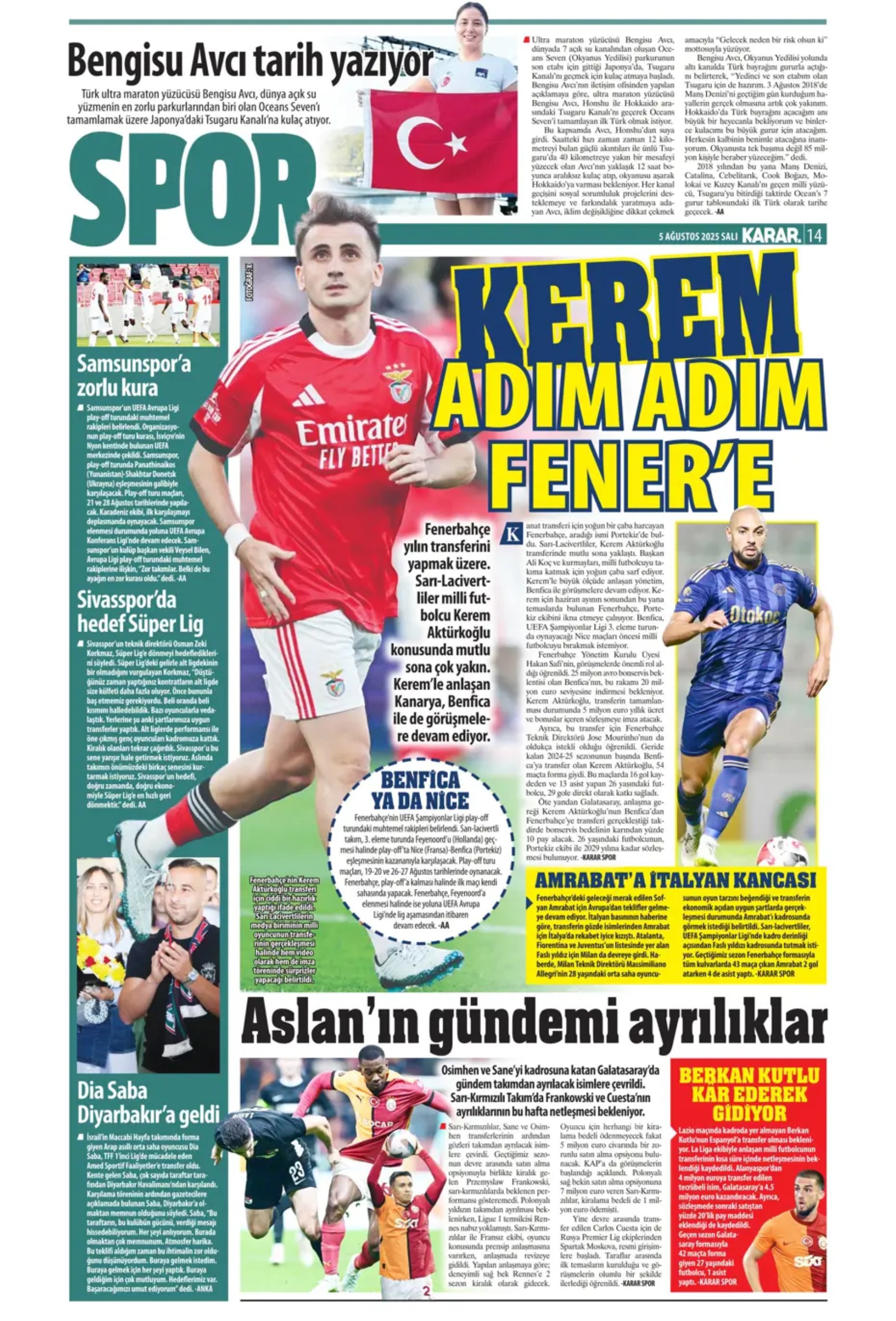 Sporda günün manşetleri: Kerem transferinde kıran kırana pazarlık sürüyor