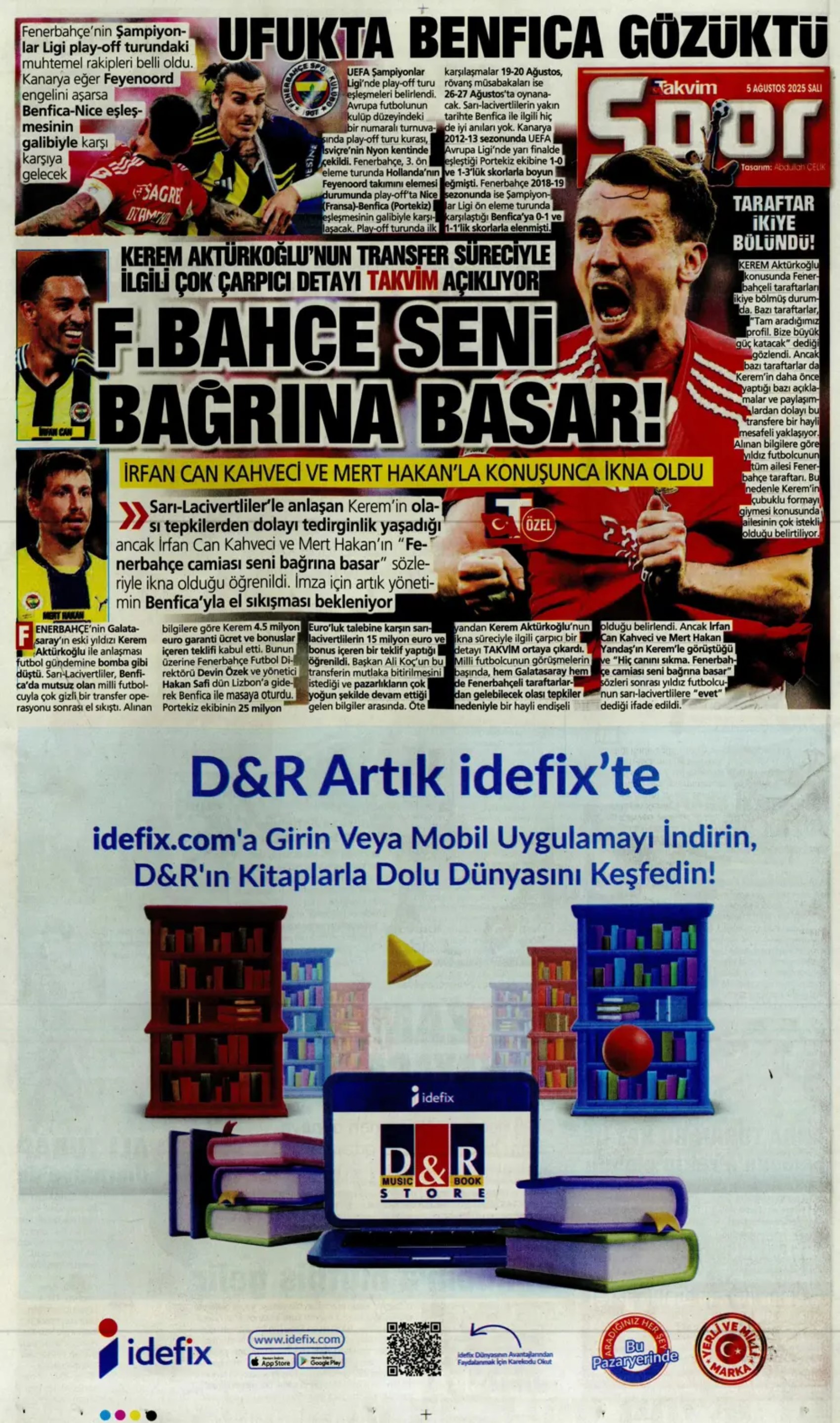 Sporda günün manşetleri: Kerem transferinde kıran kırana pazarlık sürüyor