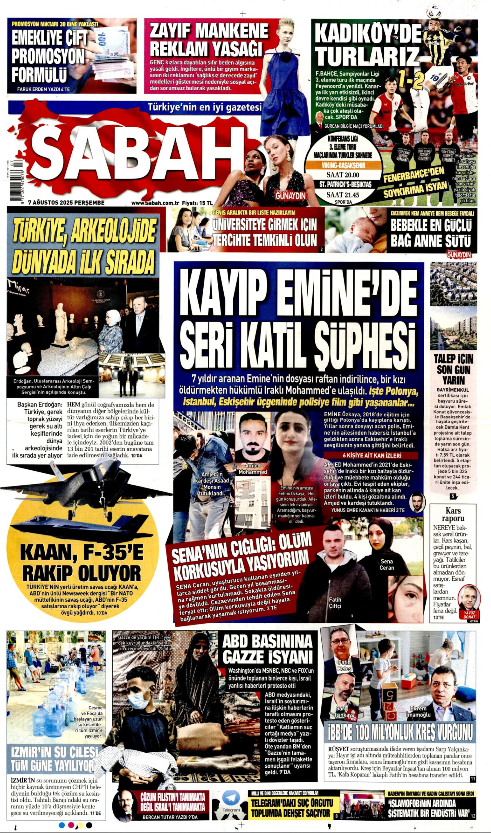 7 Ağustos 2025 gazete manşetleri