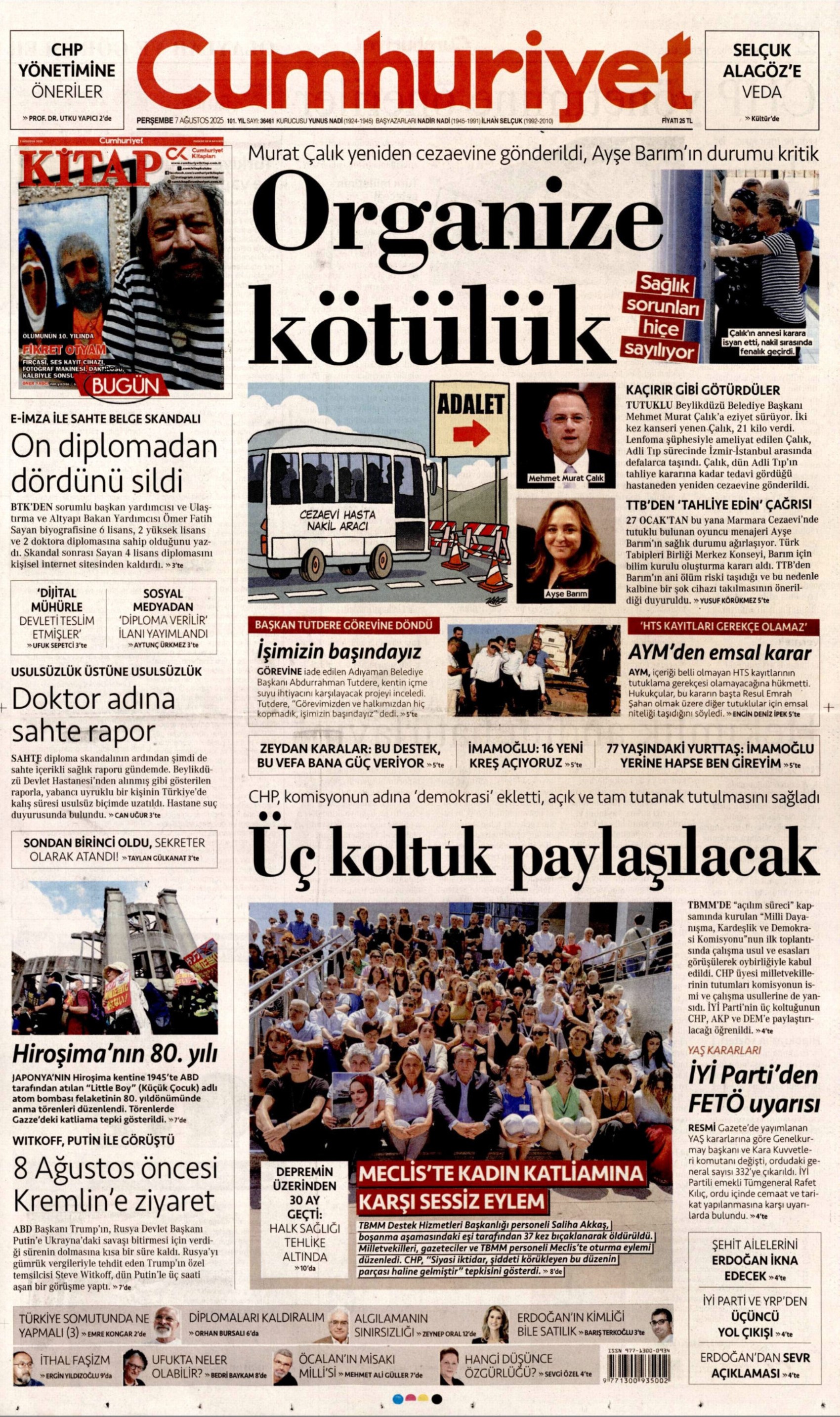 7 Ağustos 2025 gazete manşetleri
