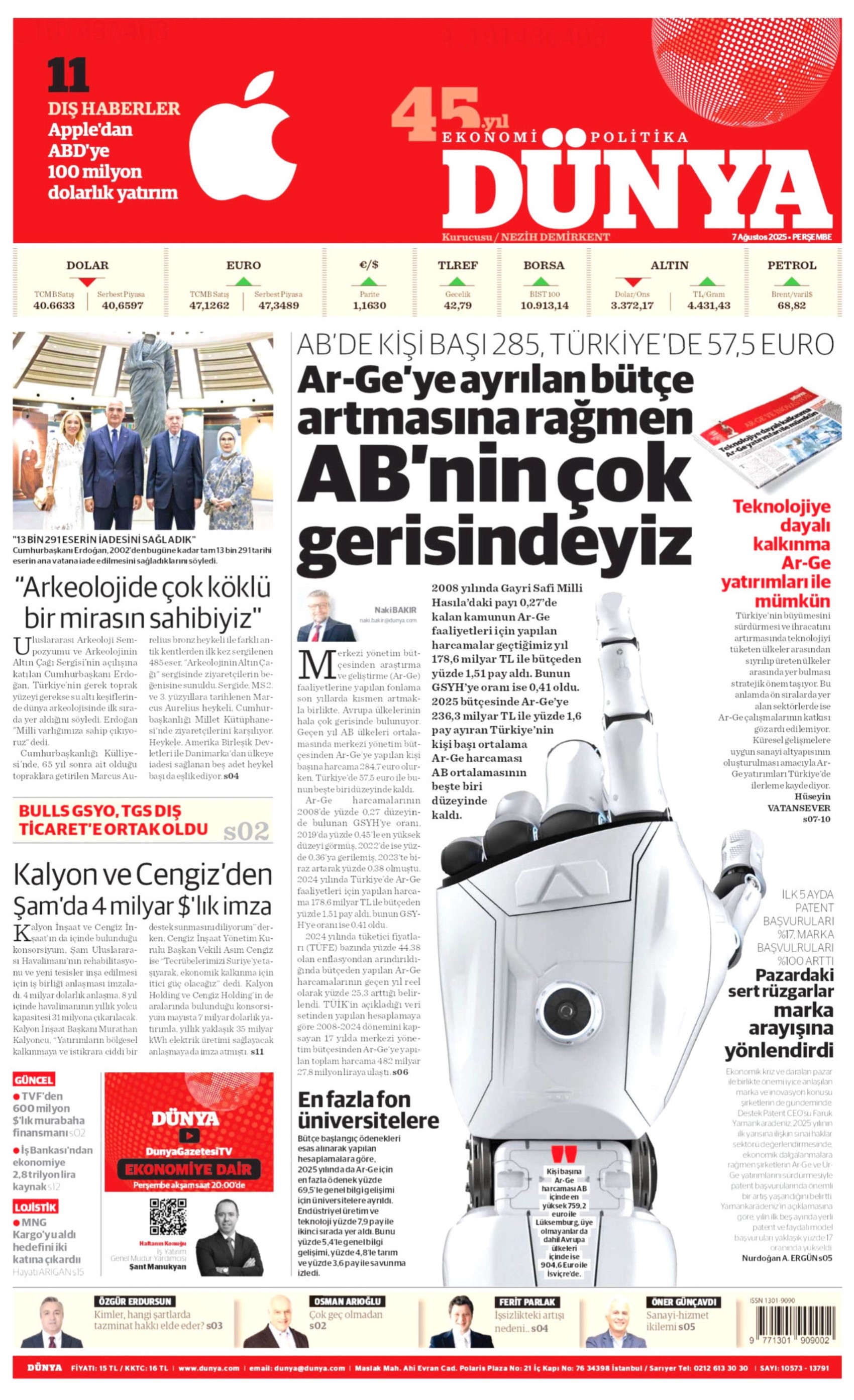 7 Ağustos 2025 gazete manşetleri