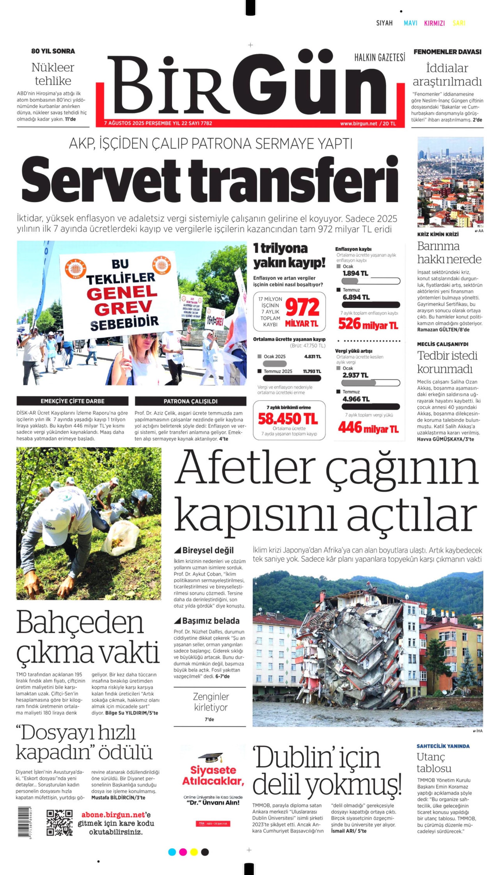 7 Ağustos 2025 gazete manşetleri