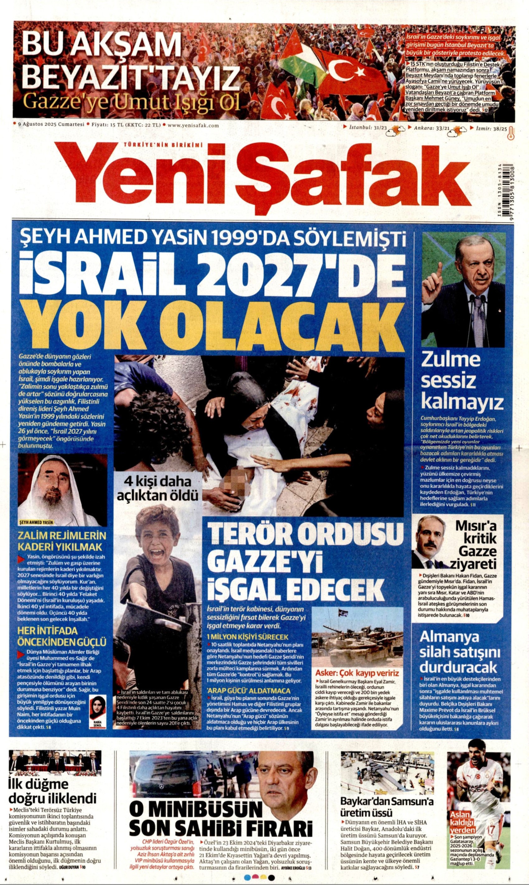 9 Ağustos 2025 gazete manşetleri: Gazeteler açılım komisyonunun 'gizlilik' kararını nasıl gördü?