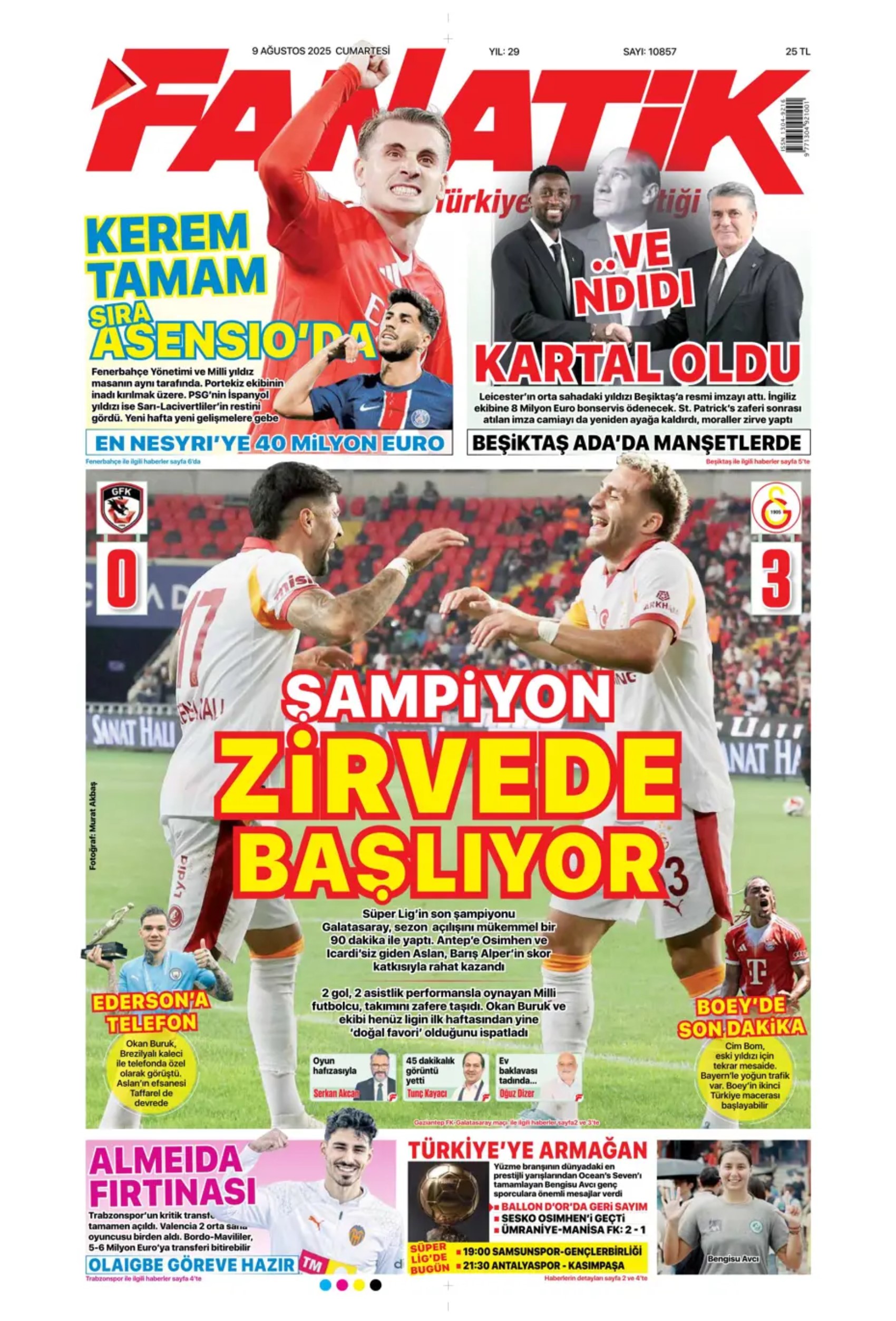 Sporda günün manşetleri: Kerem tamam sıra Asensio'da