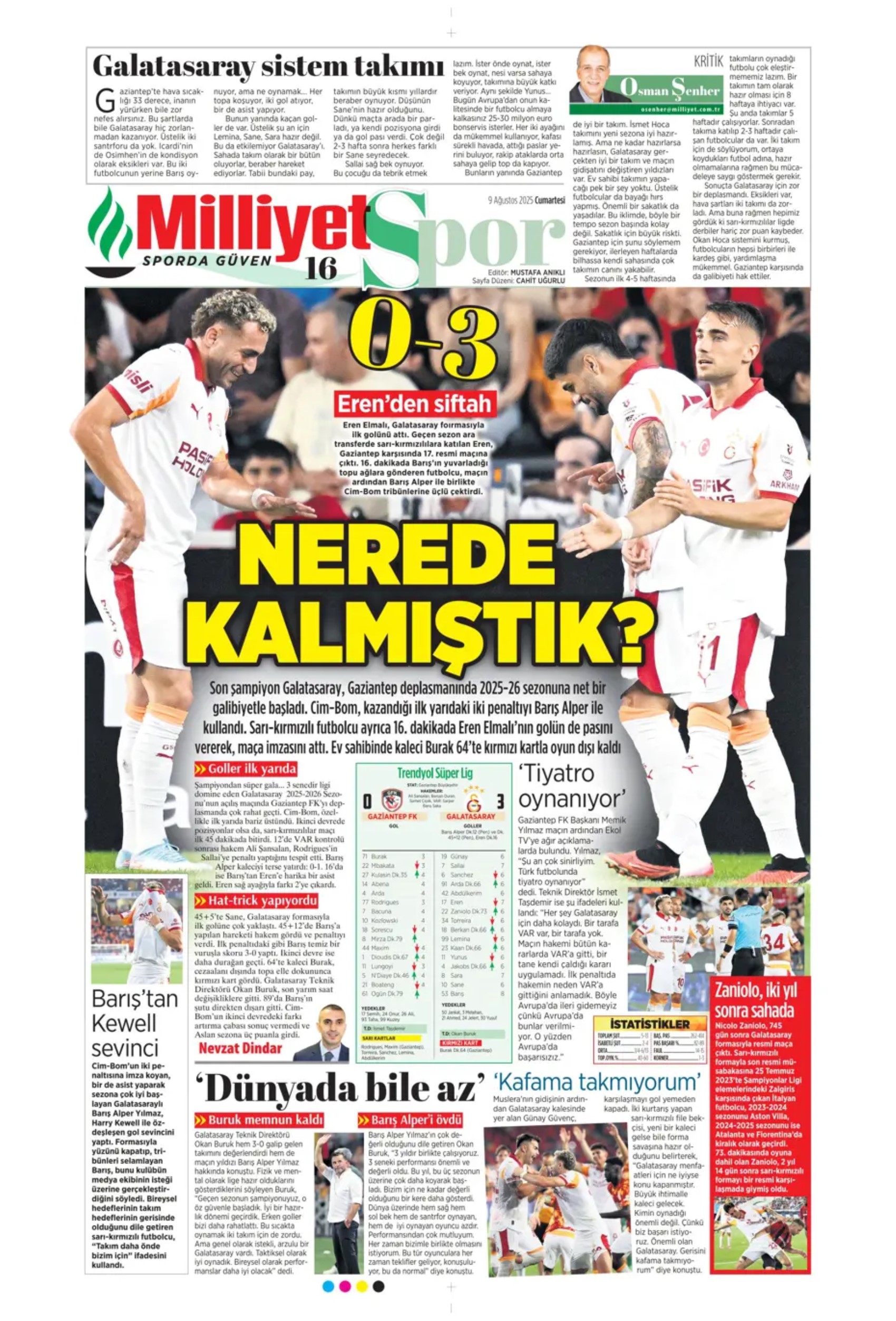 Sporda günün manşetleri: Kerem tamam sıra Asensio'da