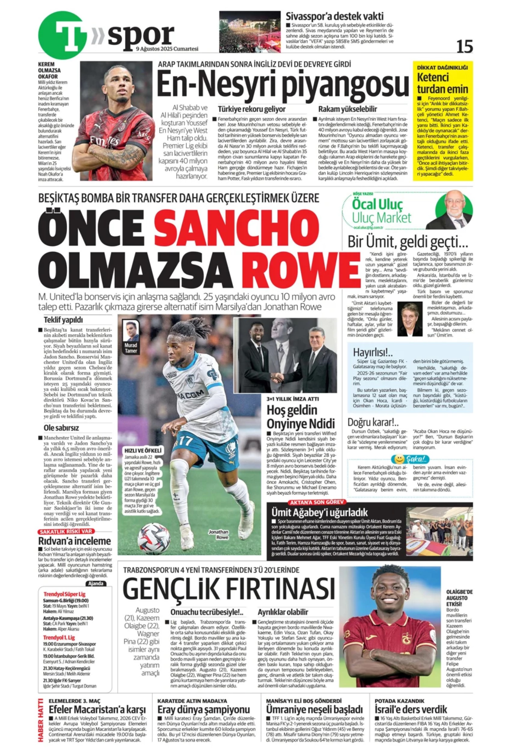 Sporda günün manşetleri: Kerem tamam sıra Asensio'da