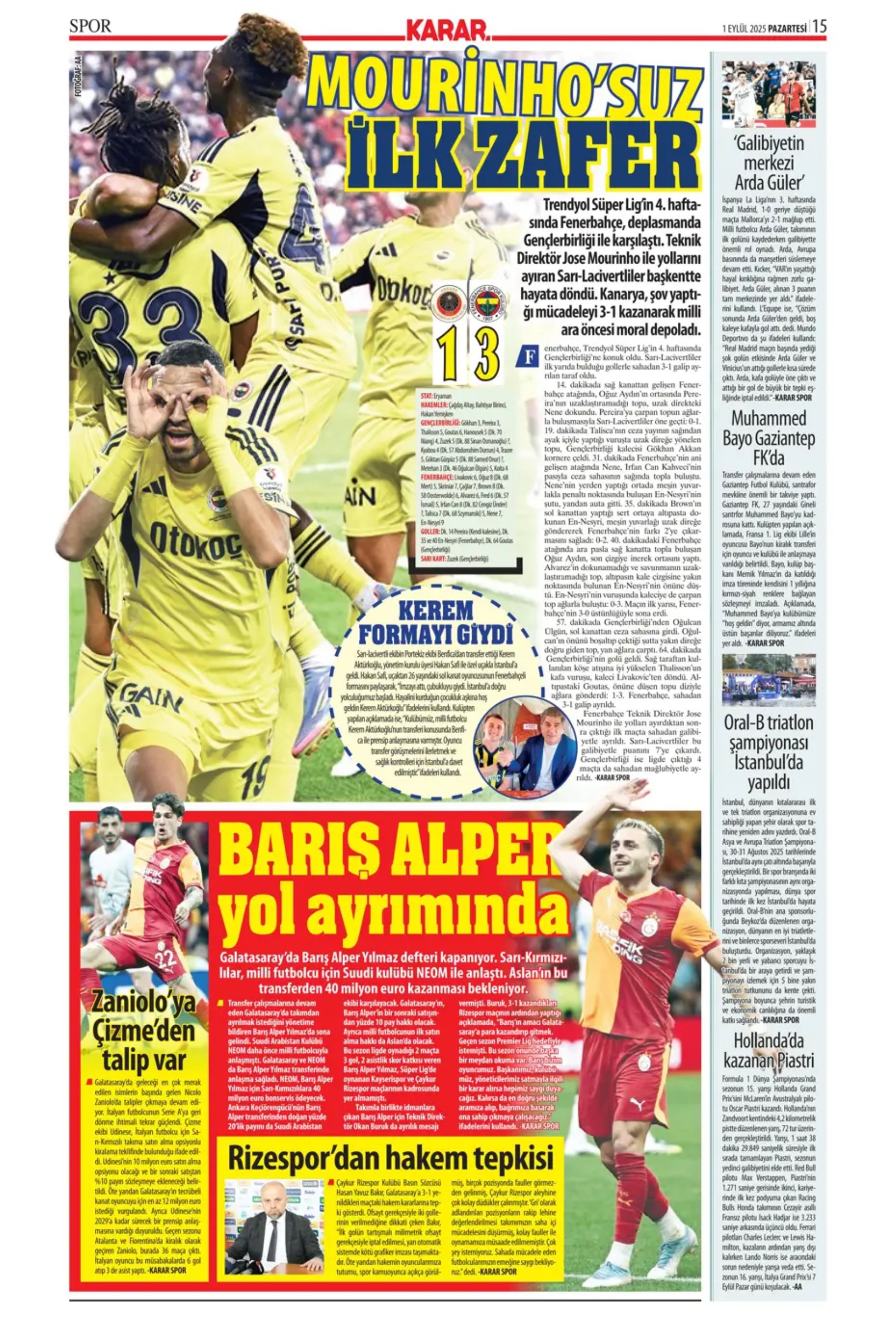 Sporda günün manşetleri: Fenerbahçe'de imza şov! Sırada orta saha var