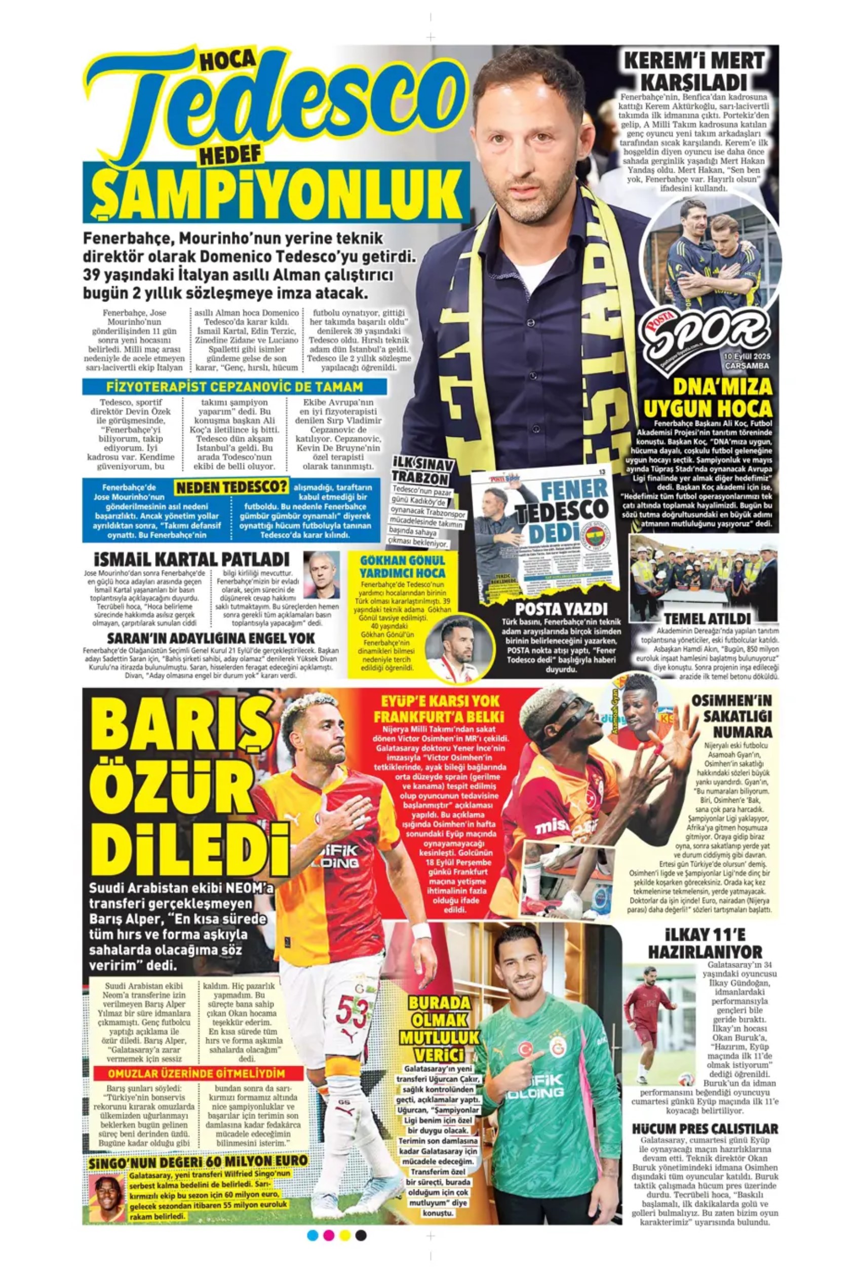 Sporda günün manşetleri... Fenerbahçe'de Tedesco dönemi! İlk transferini duyurdular