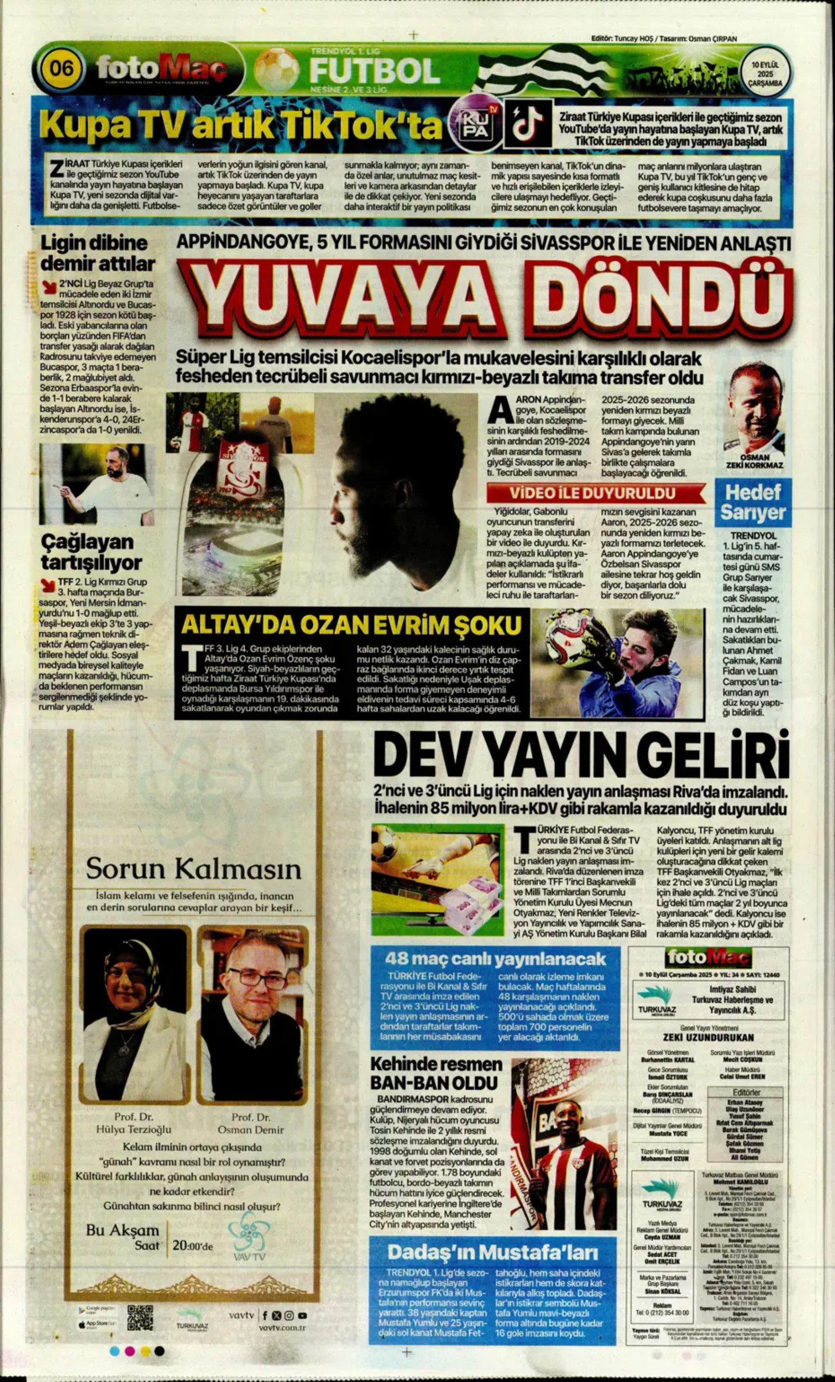 Sporda günün manşetleri... Fenerbahçe'de Tedesco dönemi! İlk transferini duyurdular