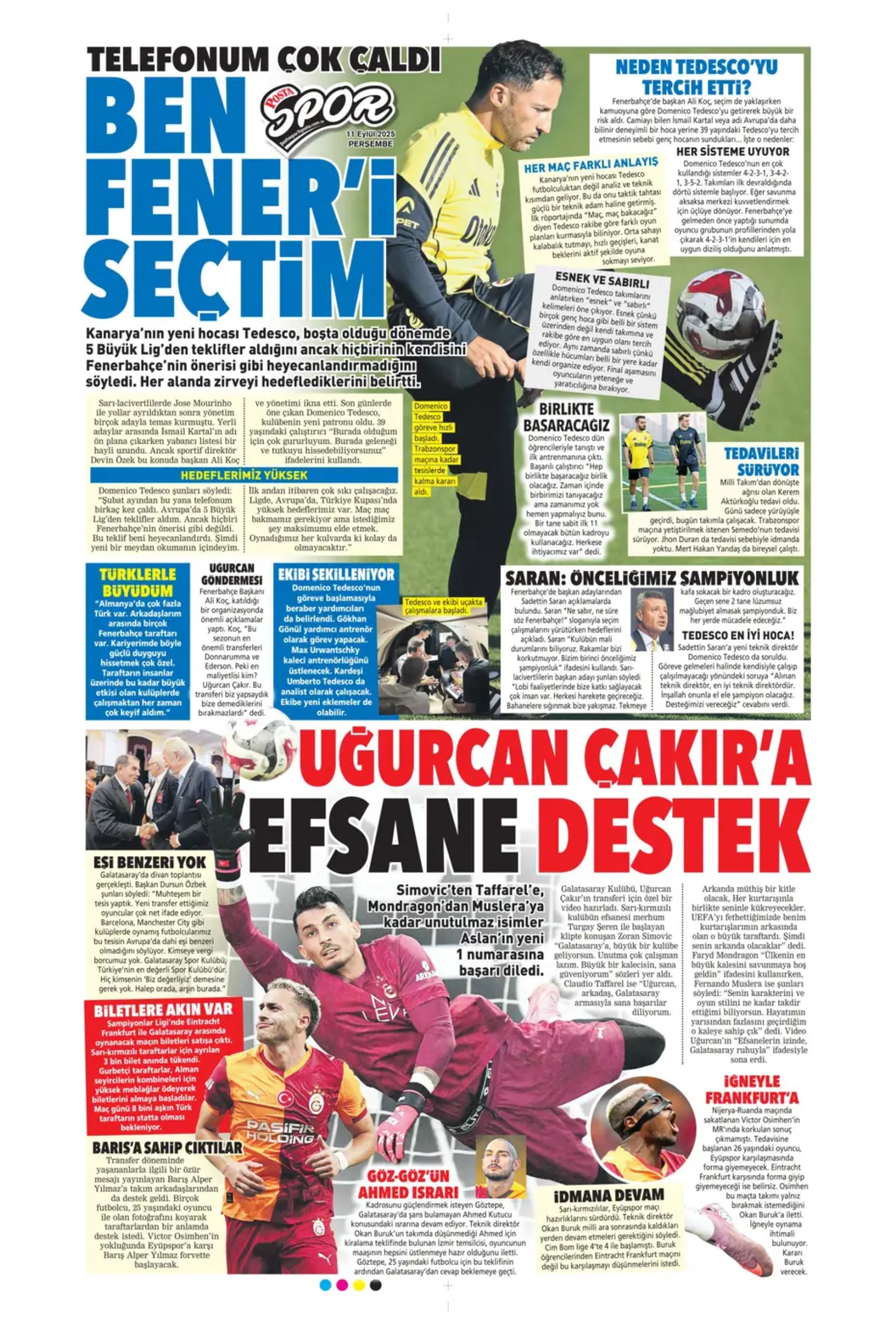 Sporda günün manşetleri... Üçlüden kaçış yok, Rota yeniden Werner'e döndü