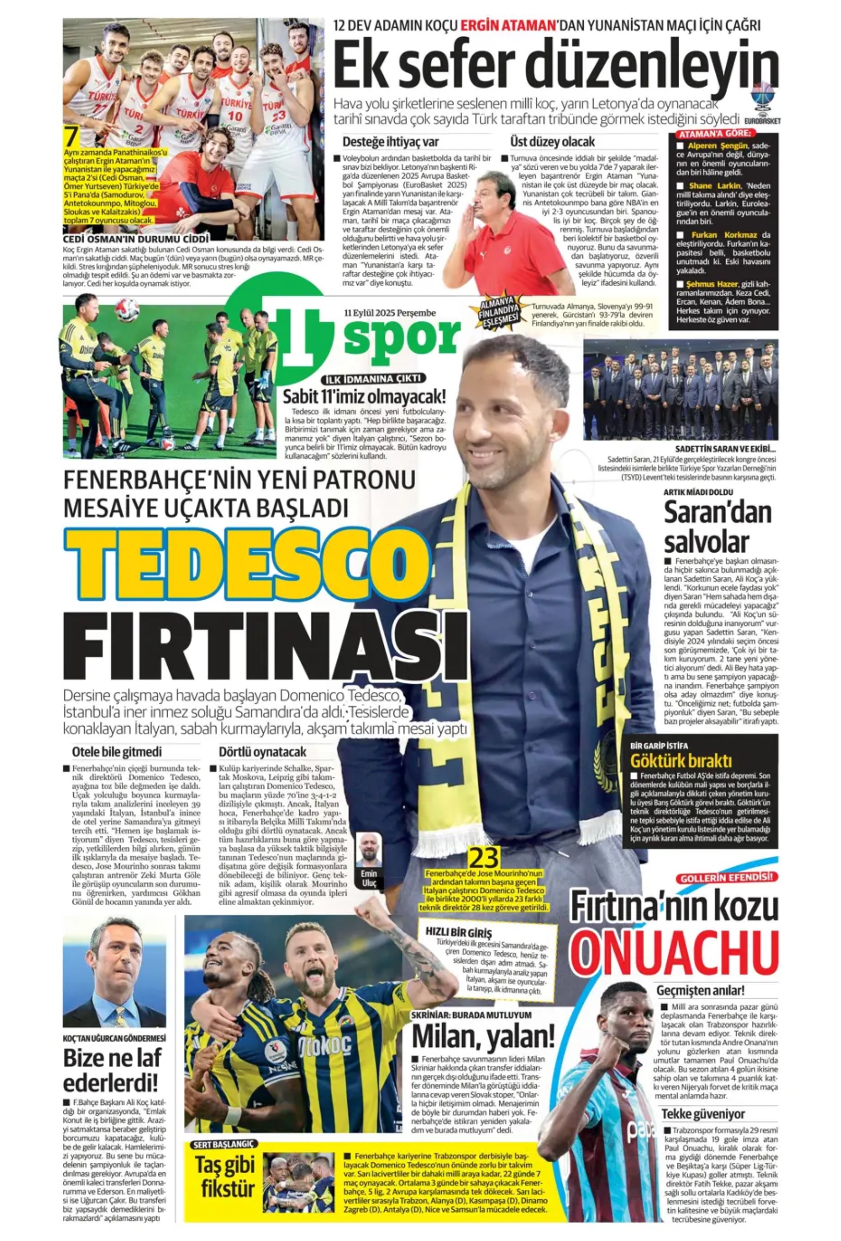 Sporda günün manşetleri... Üçlüden kaçış yok, Rota yeniden Werner'e döndü