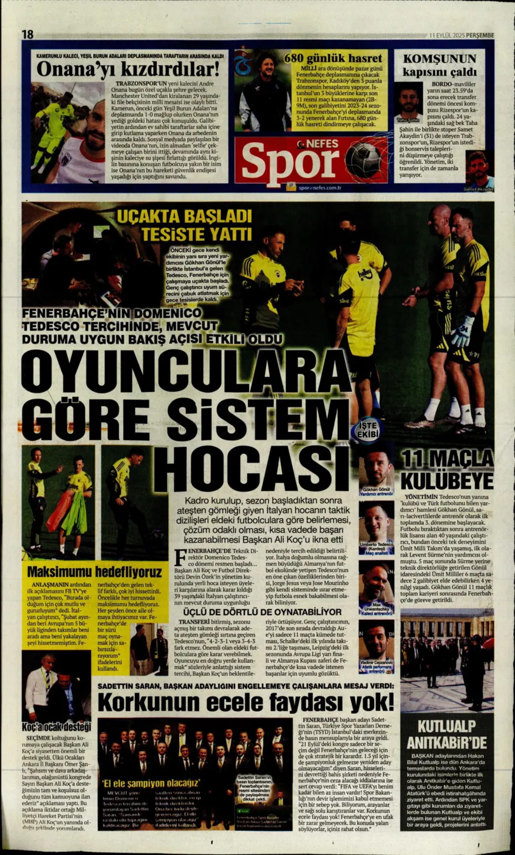 Sporda günün manşetleri... Üçlüden kaçış yok, Rota yeniden Werner'e döndü