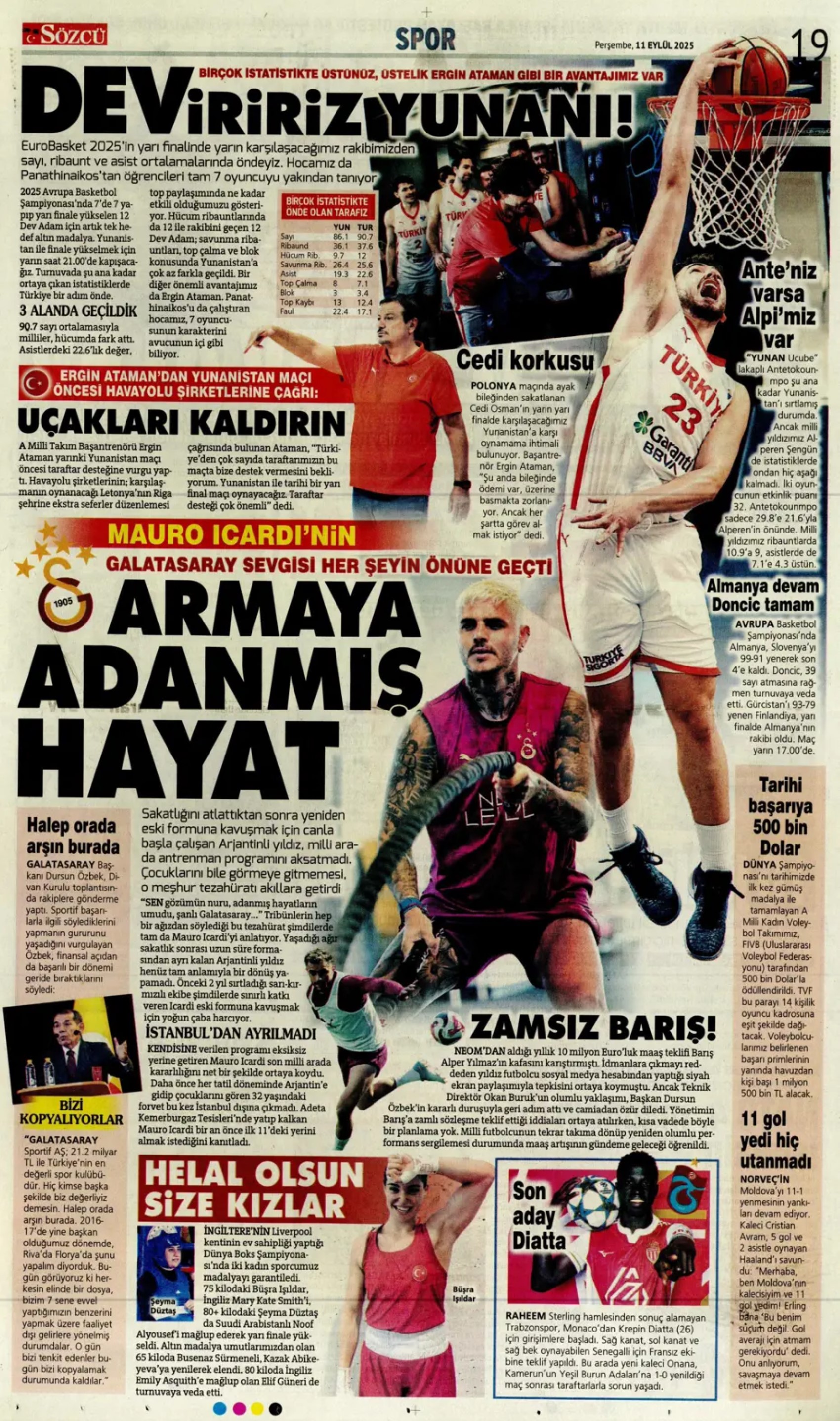 Sporda günün manşetleri... Üçlüden kaçış yok, Rota yeniden Werner'e döndü