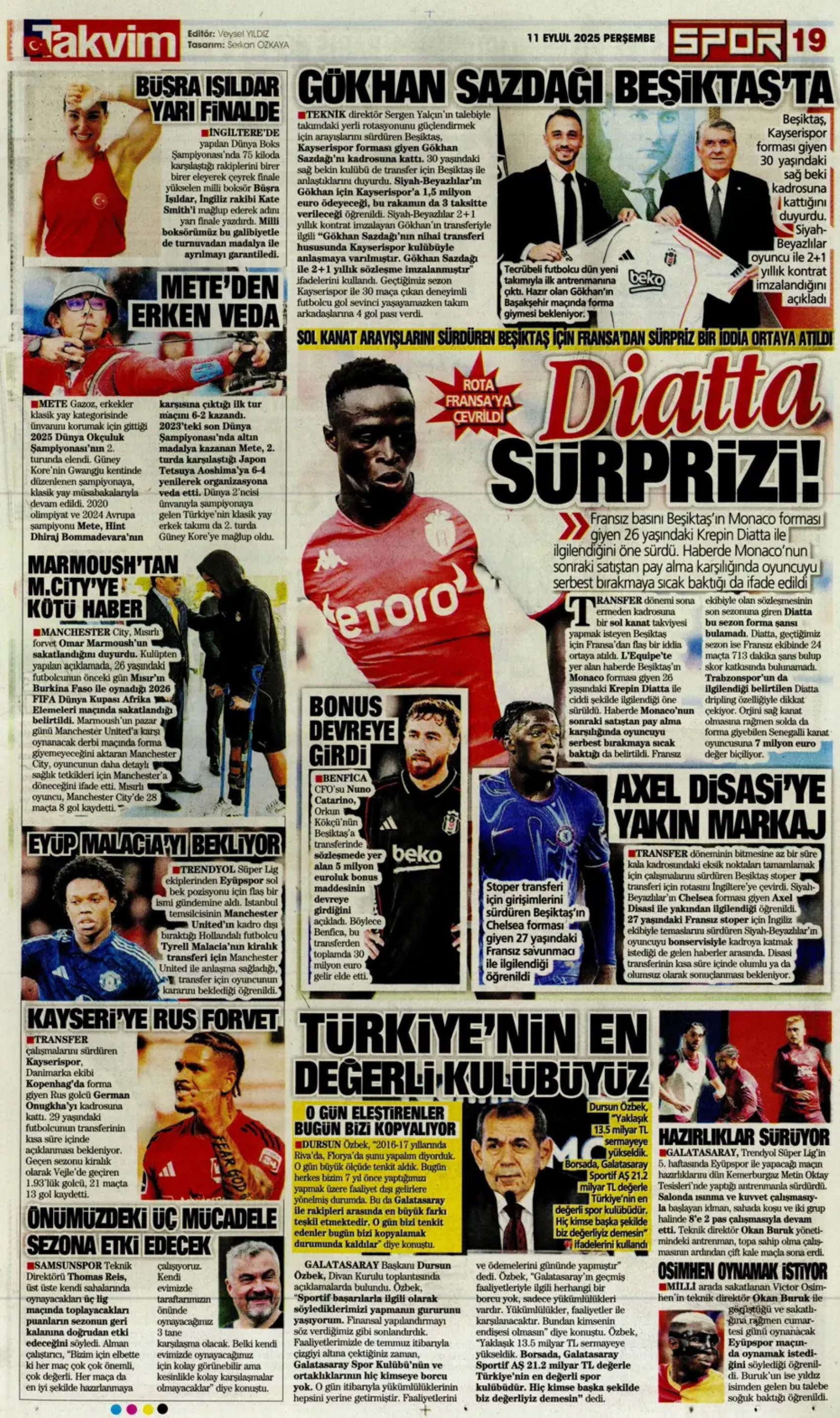 Sporda günün manşetleri... Üçlüden kaçış yok, Rota yeniden Werner'e döndü