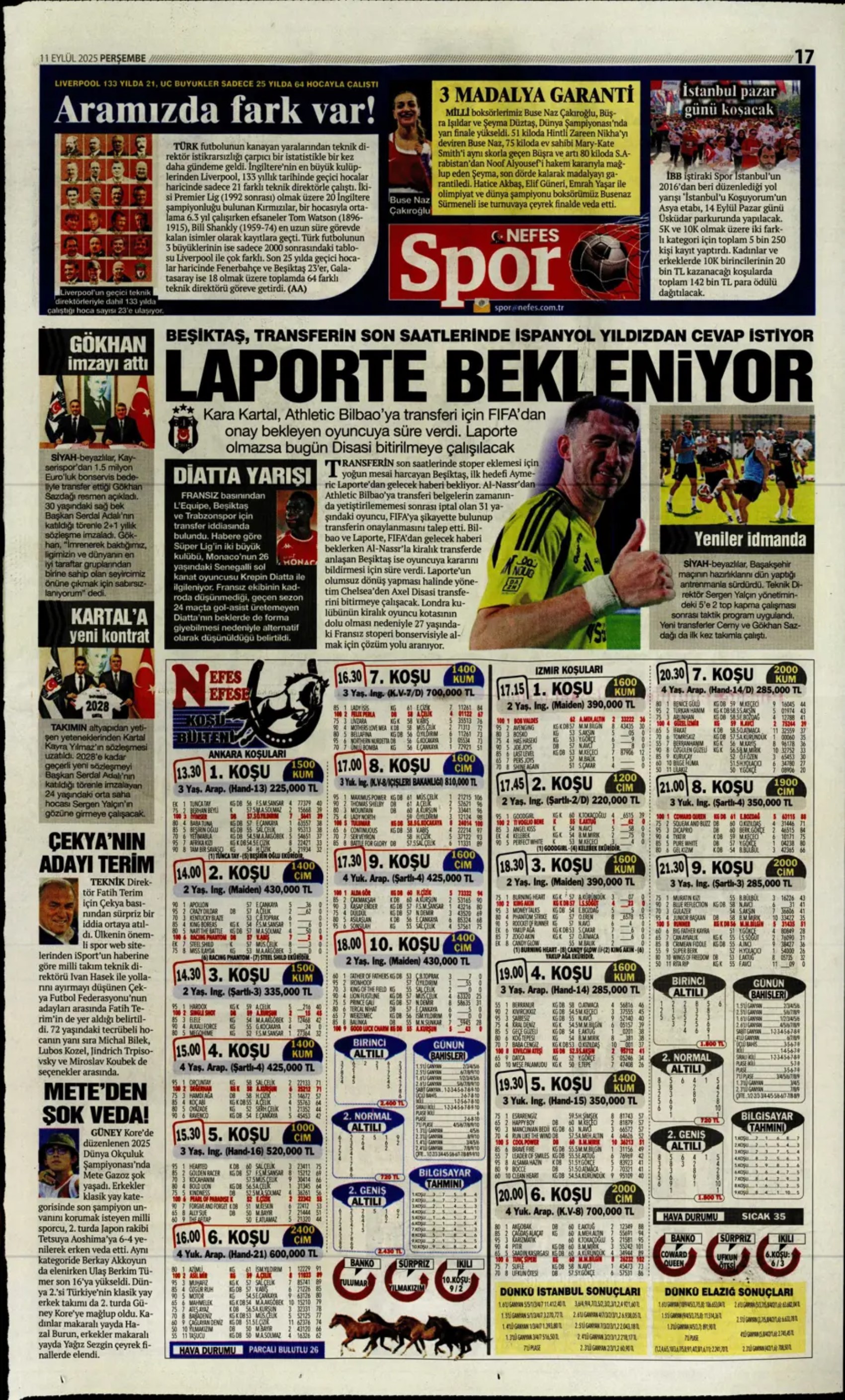 Sporda günün manşetleri... Üçlüden kaçış yok, Rota yeniden Werner'e döndü