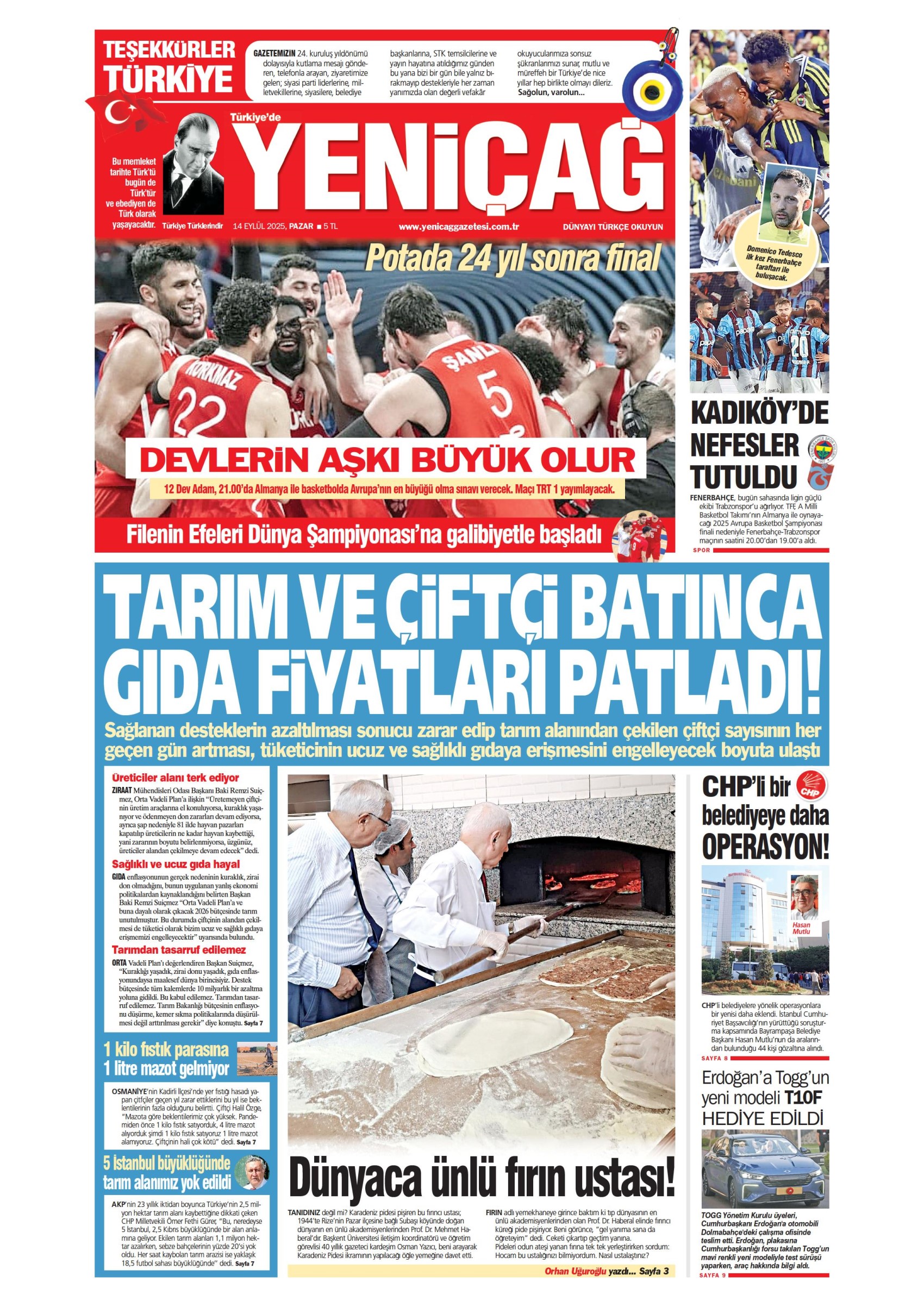 14 Eylül 2025 gazete manşetleri: Gazeteler, Bayrampaşa Belediyesi'ne operasyonu nasıl gördü?