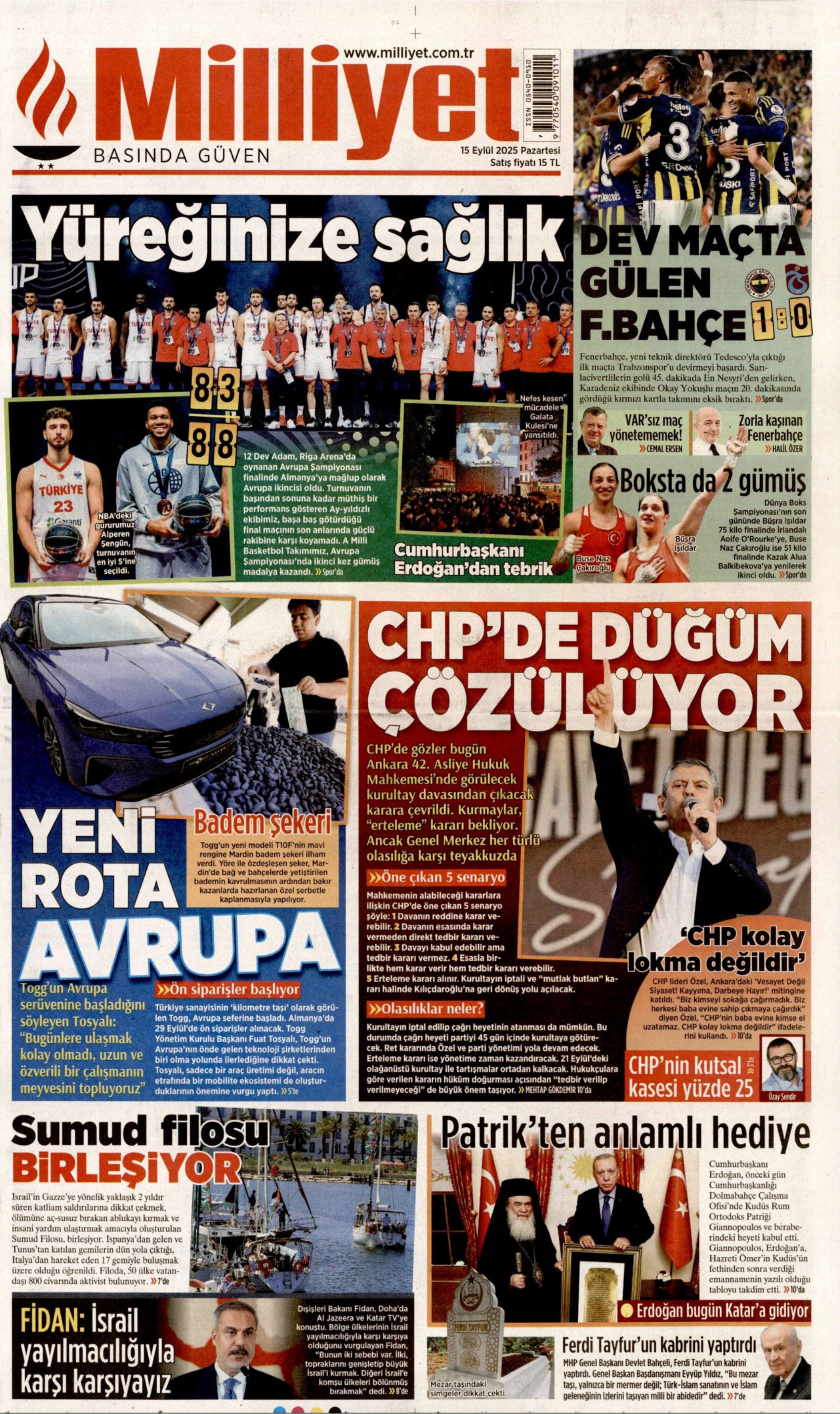 CHP'de kritik gün: Gazeteler kurultay davasını nasıl gördü? (15 Eylül 2025 gazete manşetleri)