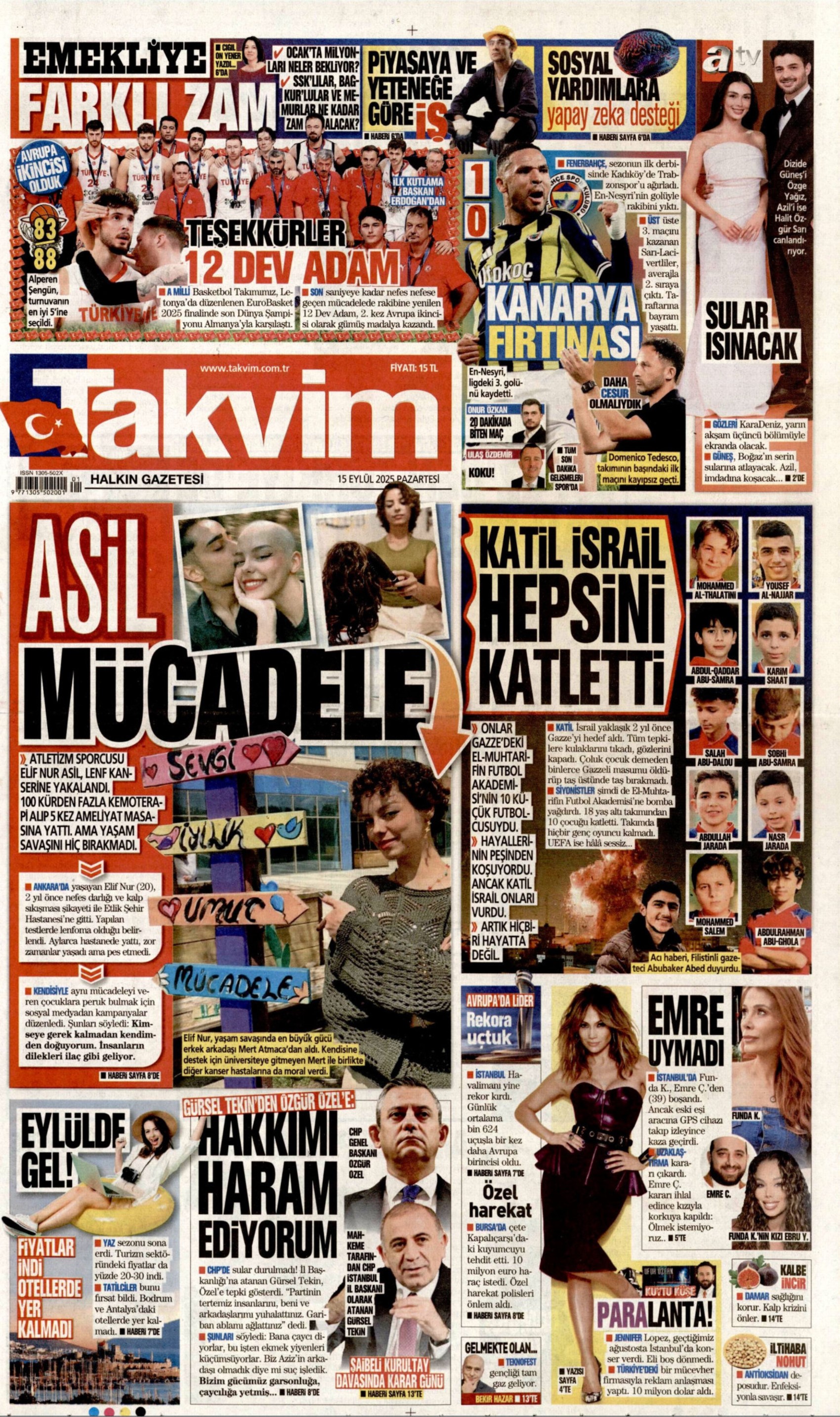 CHP'de kritik gün: Gazeteler kurultay davasını nasıl gördü? (15 Eylül 2025 gazete manşetleri)