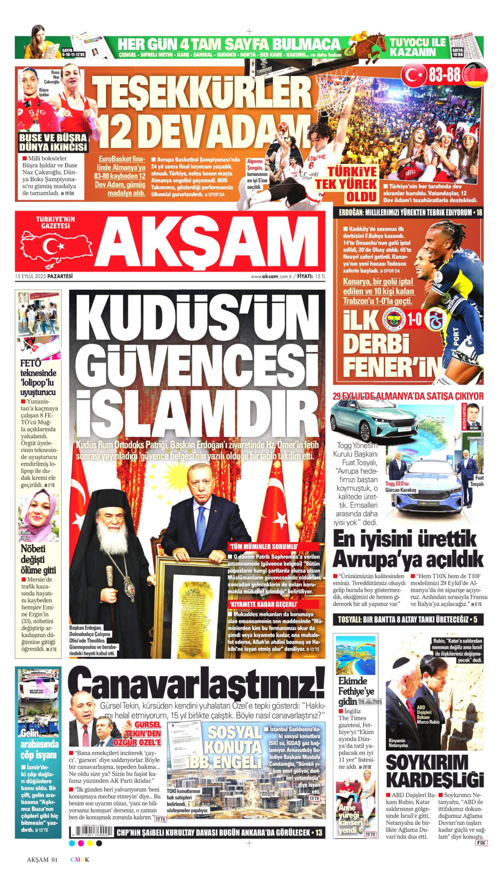CHP'de kritik gün: Gazeteler kurultay davasını nasıl gördü? (15 Eylül 2025 gazete manşetleri)