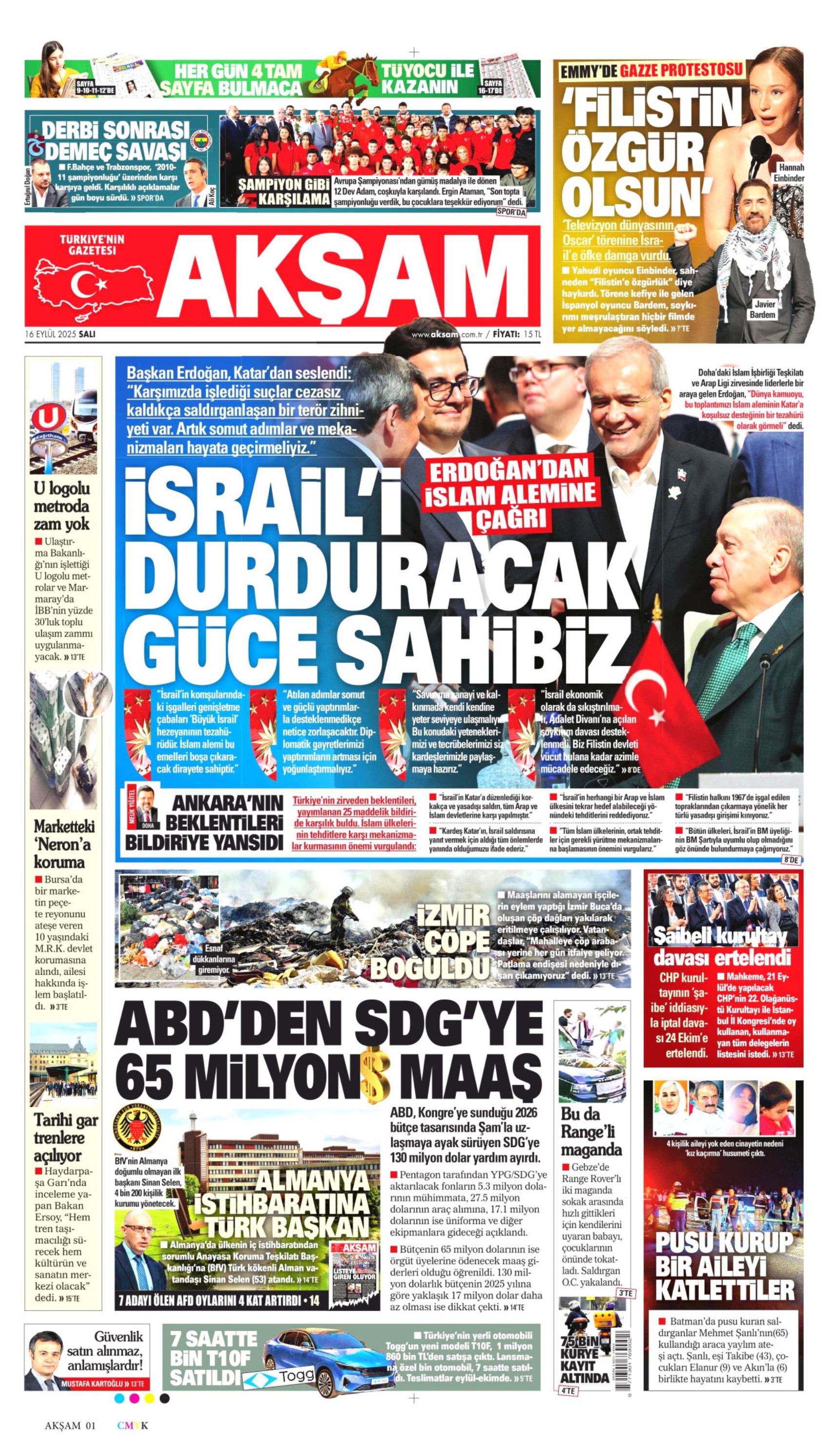 Gazeteler, CHP'nin kurultay davasındaki erteleme kararını nasıl gördü? (16 Eylül 2025 gazete manşetleri)