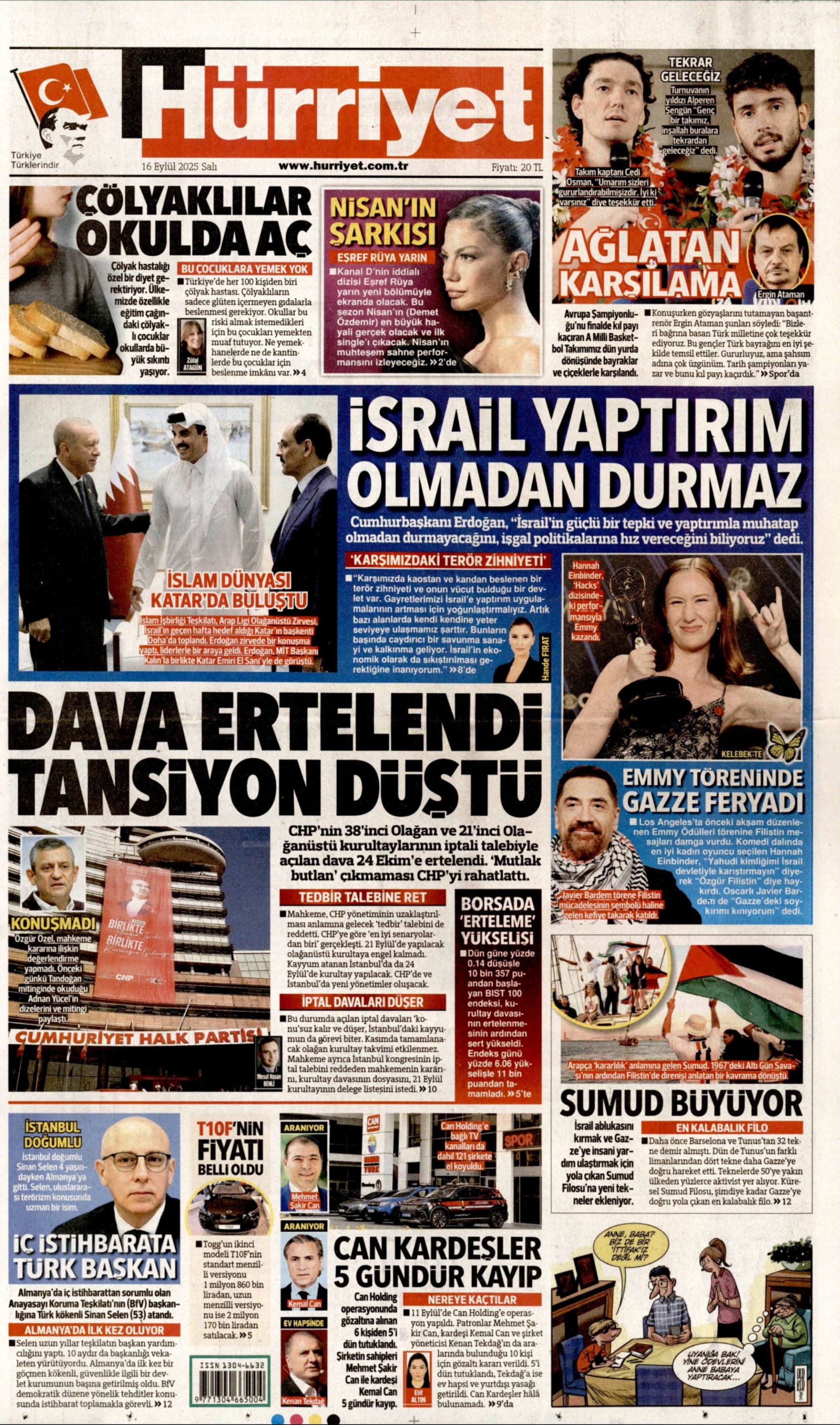 Gazeteler, CHP'nin kurultay davasındaki erteleme kararını nasıl gördü? (16 Eylül 2025 gazete manşetleri)