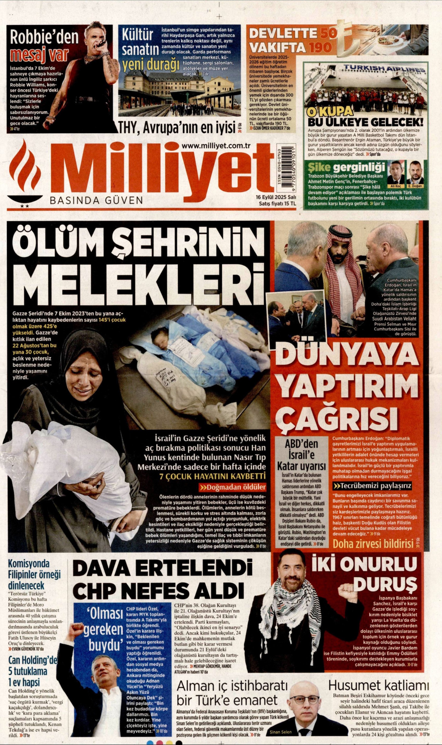 Gazeteler, CHP'nin kurultay davasındaki erteleme kararını nasıl gördü? (16 Eylül 2025 gazete manşetleri)