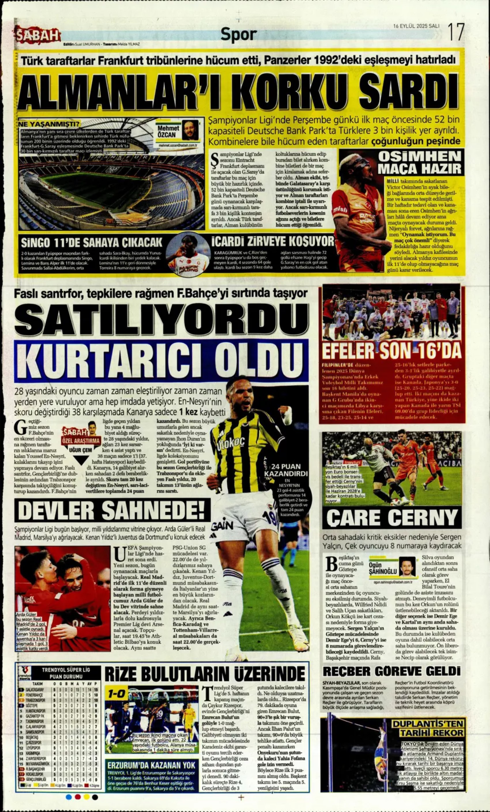 Sporda günün manşetleri: Ortalık toz duman!