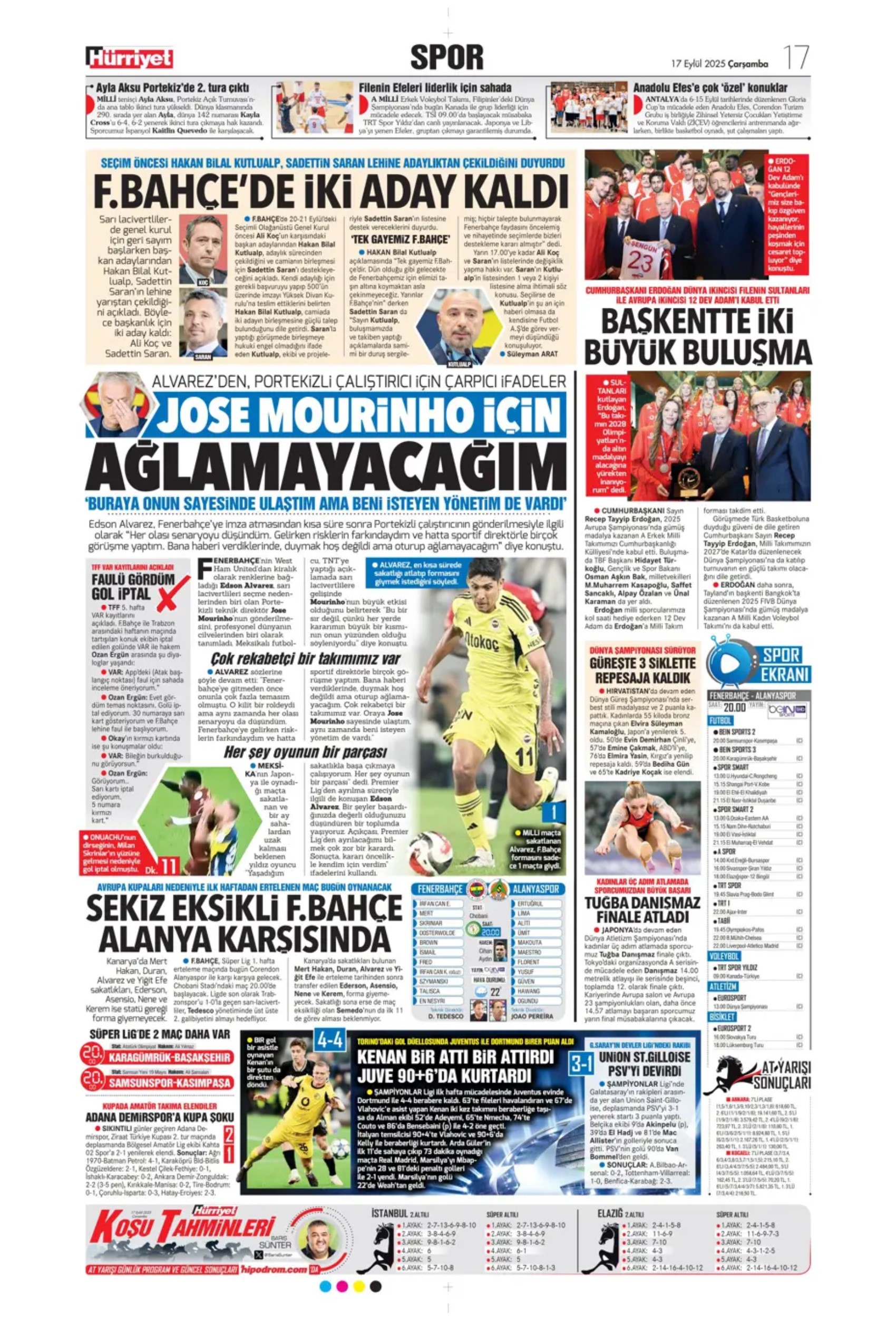 Sporda günün manşetleri... Fenerbahçe'de başkanlık seçimi heyecanı! Aday sayısı düştü