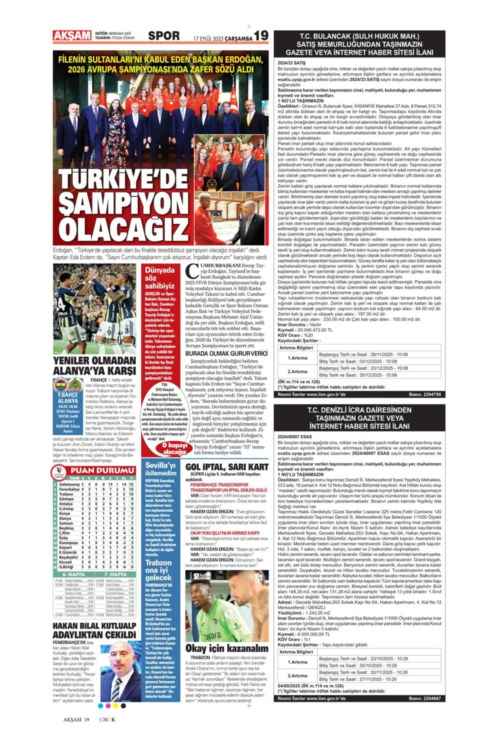 Sporda günün manşetleri... Fenerbahçe'de başkanlık seçimi heyecanı! Aday sayısı düştü
