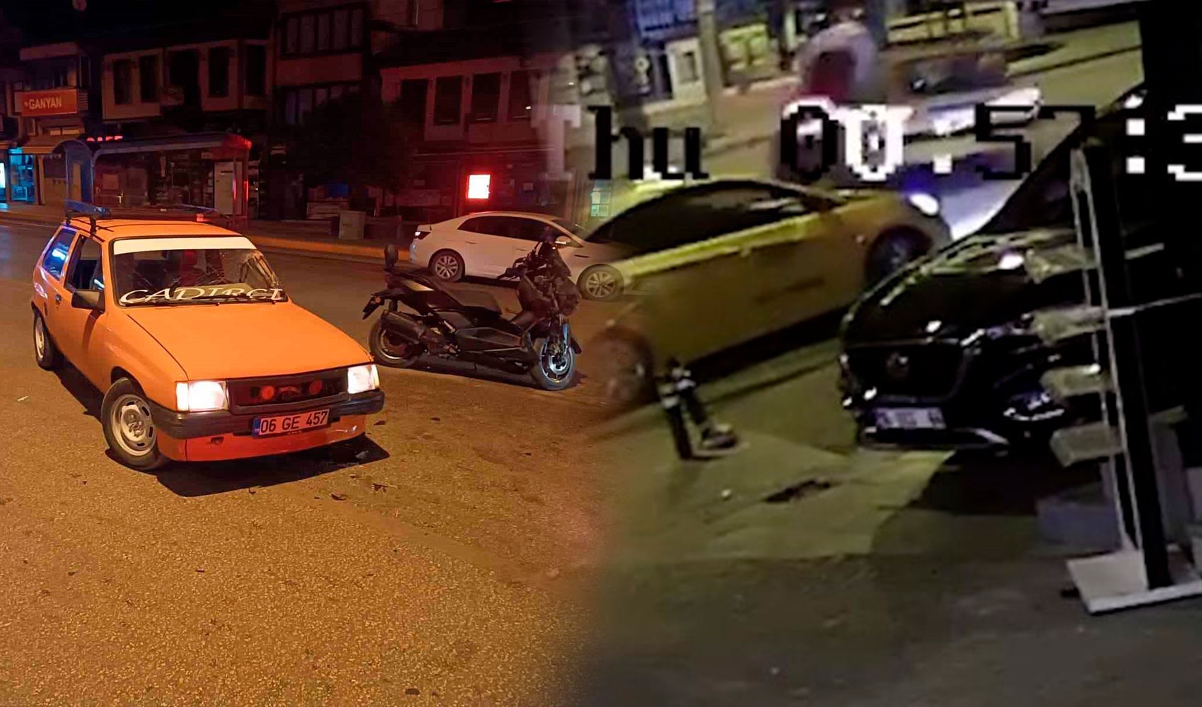 Bursa’da drift yapan araç ile motosiklet çarpıştı! Kaza anı kamerada