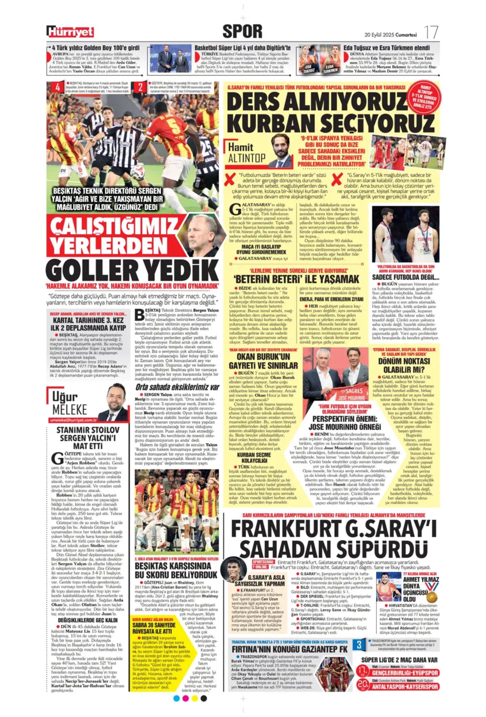 Sporda günün manşetleri: 'Avrupa'da hep Buruk'
