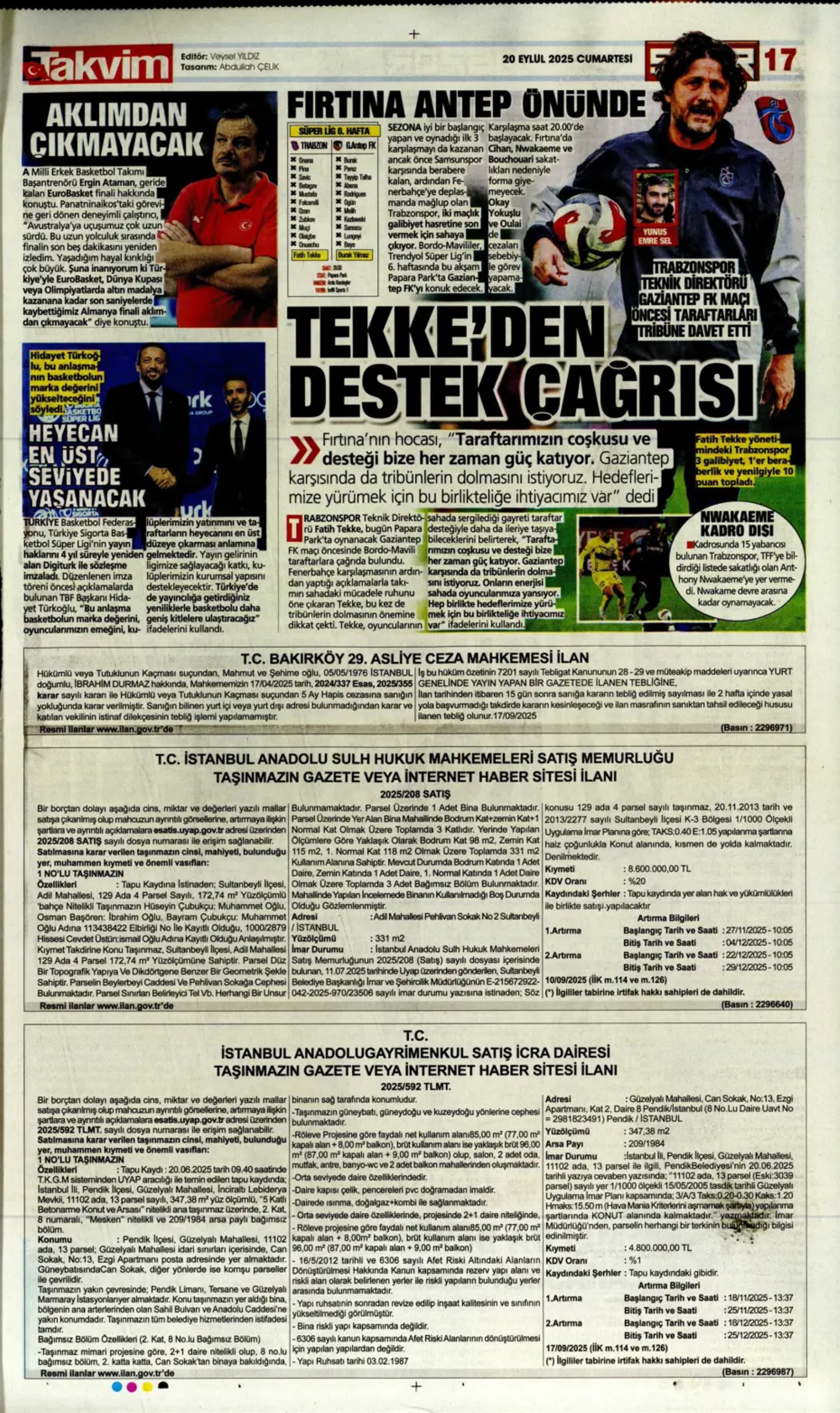 Sporda günün manşetleri: 'Avrupa'da hep Buruk'