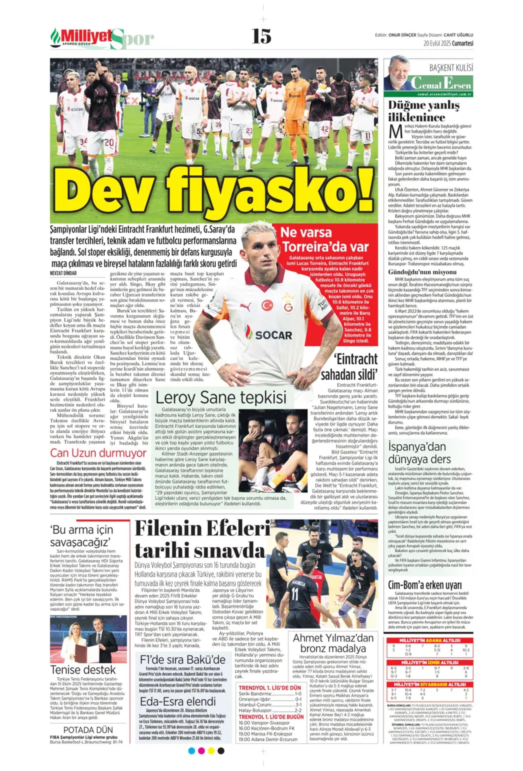 Sporda günün manşetleri: 'Avrupa'da hep Buruk'