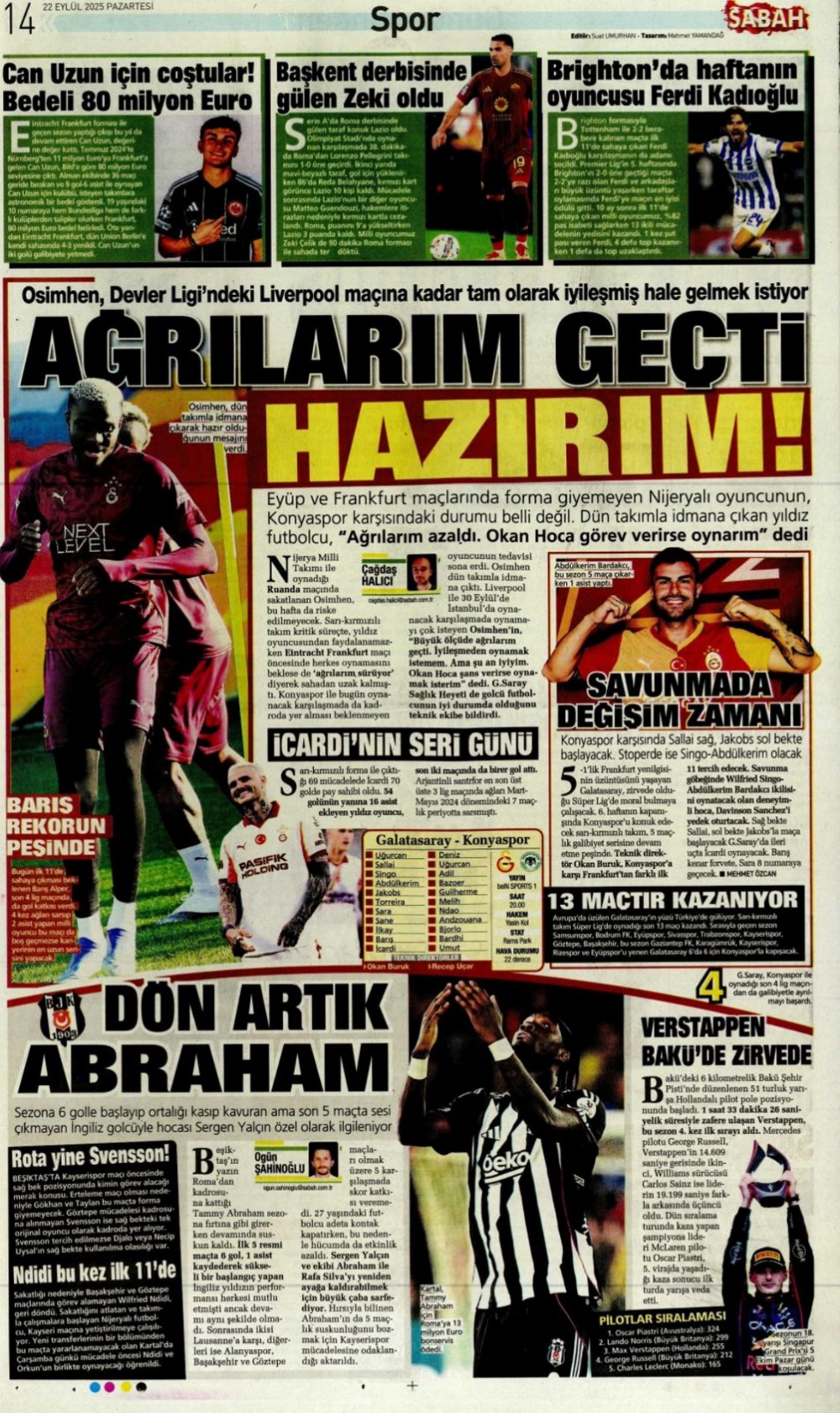 Sporda günün manşetleri... Fenerbahçe'de 7 yıllık Ali Koç dönemi bitti! 'Yeni başkan Saran, takım yine hüsran!'